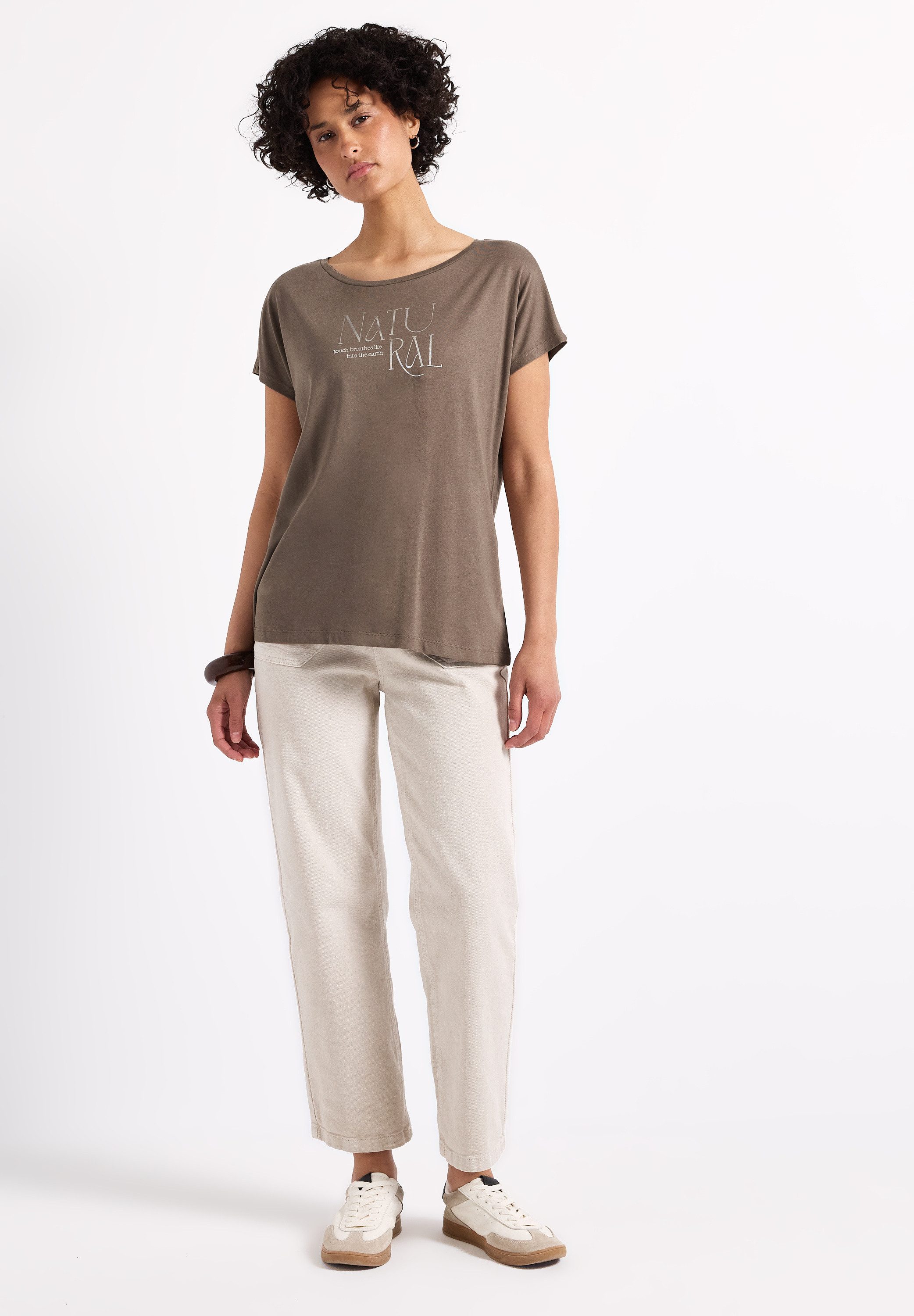 STREET ONE T-Shirt mit Materialmix