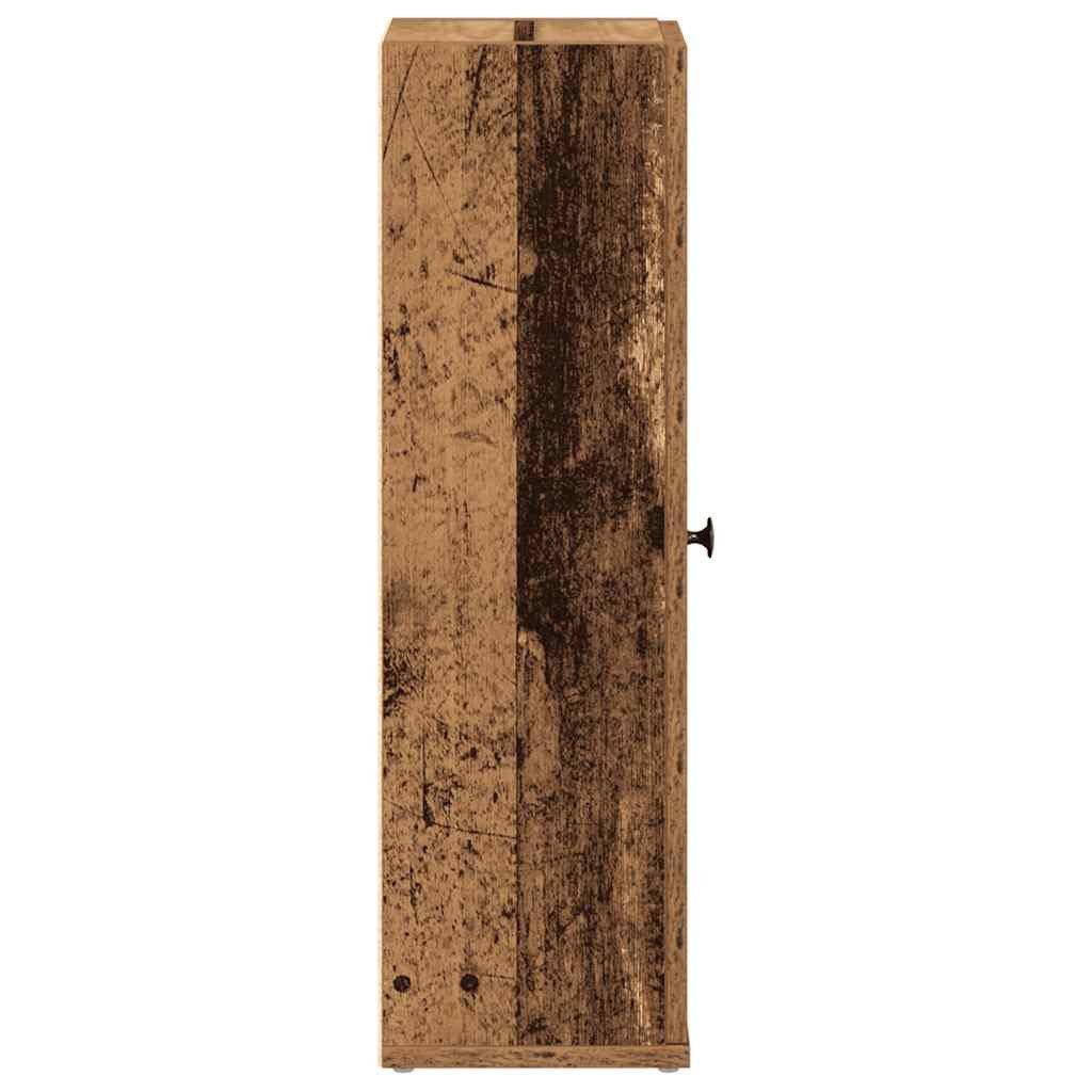 vidaXL Badezimmer-Set Badezimmerschrank mit Rollenhalter Altholz-Optik 20,5x22x72 cm, (1-St)