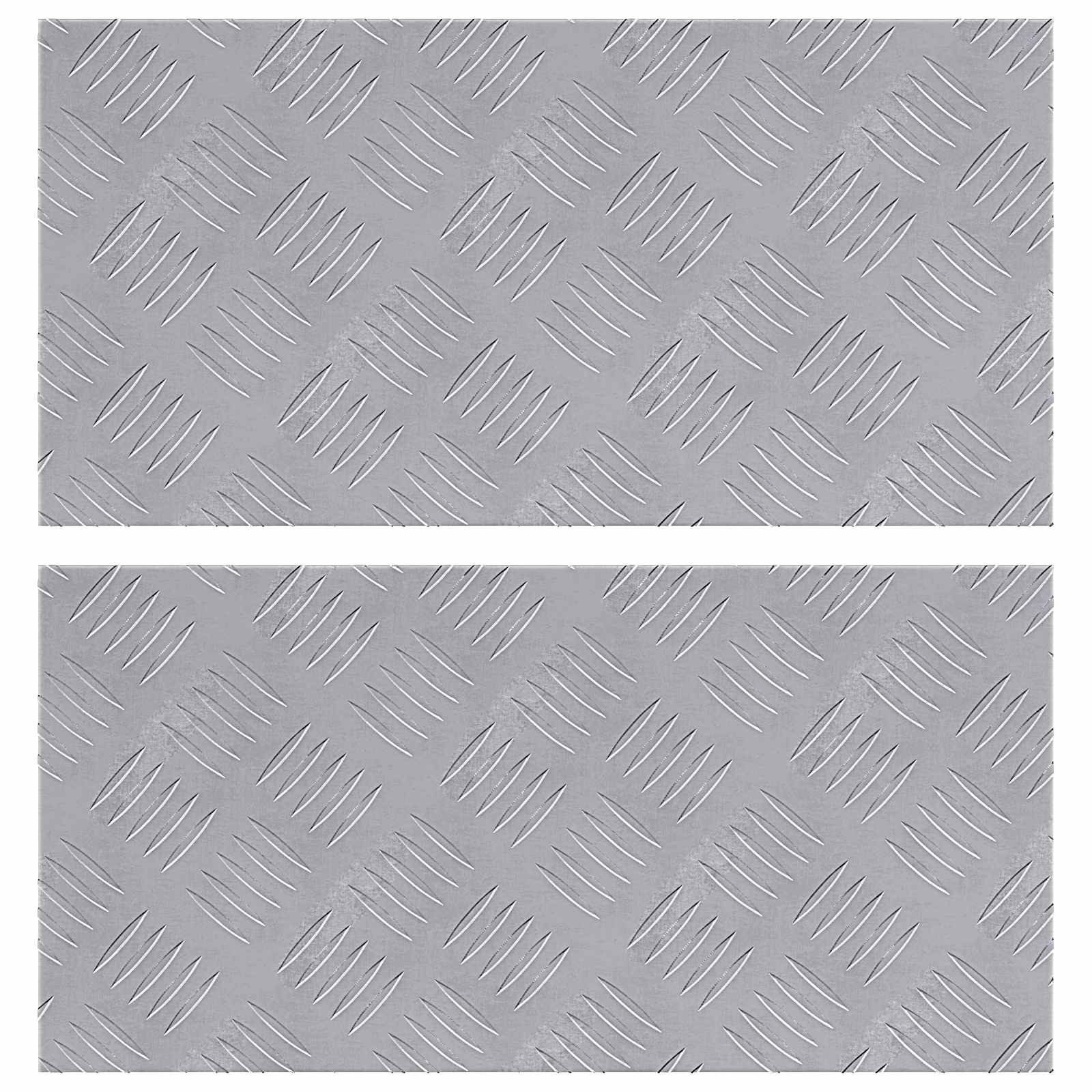 vidaXL Stufenmatte Treppe Tritt Rechtwinklig 2 pcs Silber 50 x 25 cm Aluminium, Rechteckig