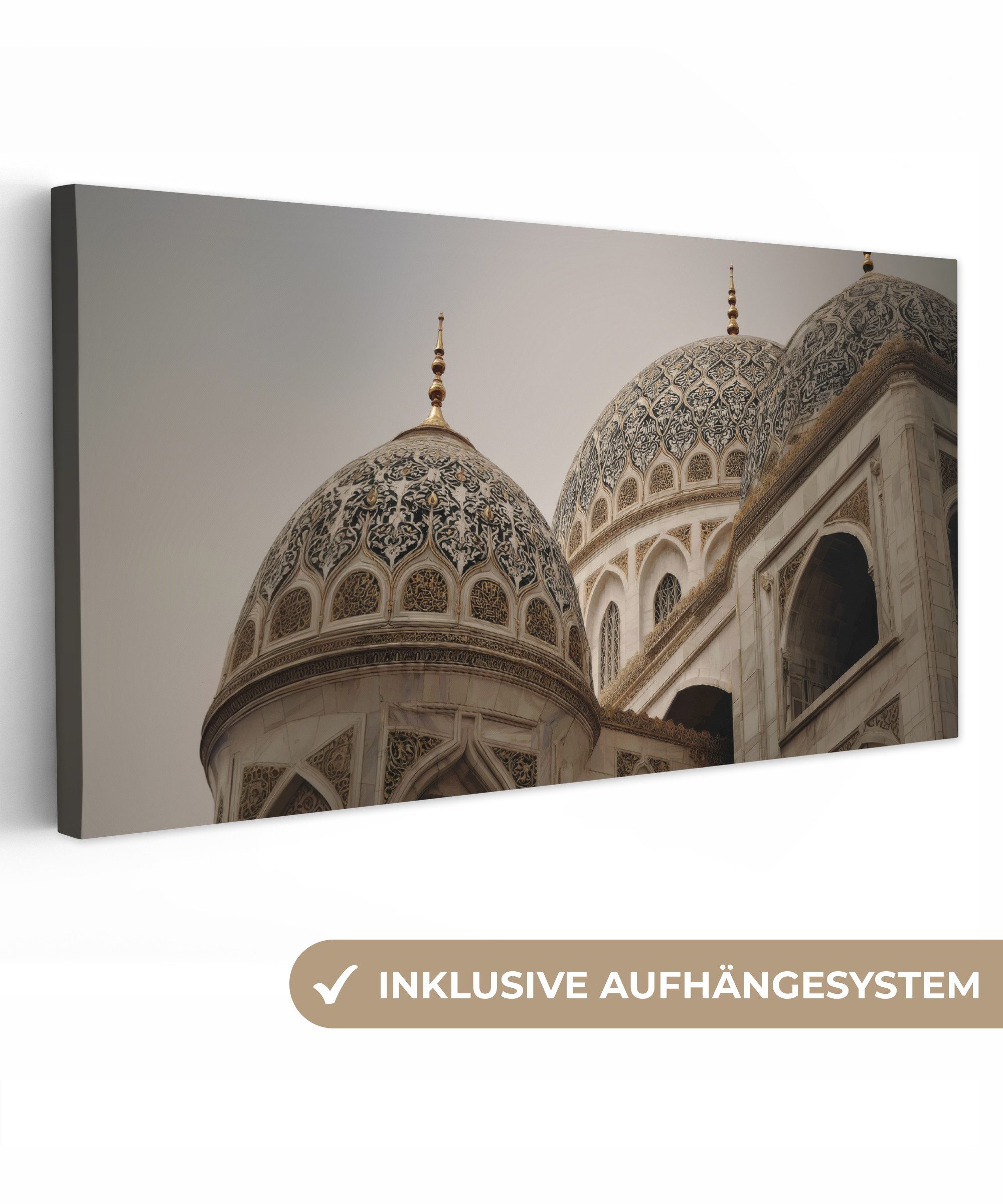 OneMillionCanvasses® Leinwandbild Panorama Mosaikkuppeln - Goldene günstig online kaufen