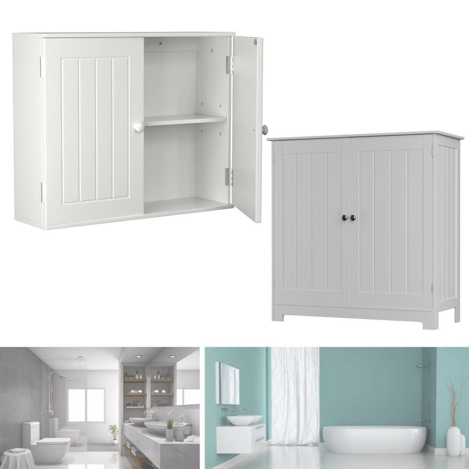 LuxusKollektion Waschmaschinenuntergestell Badeunterschrank 3-stöckig MDF 50 cm weiß