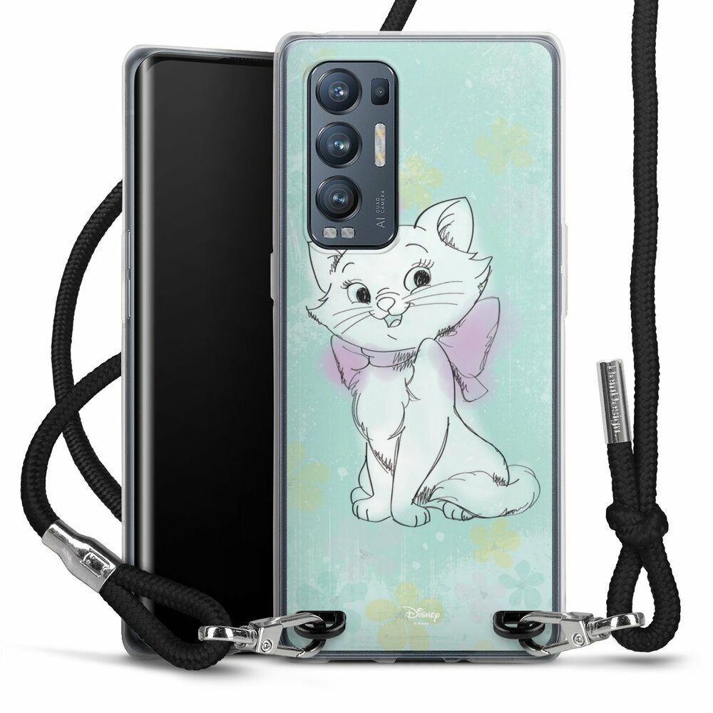 DeinDesign Handyhülle Aristocats Marie Disney Offizielles Lizenzprodukt Marie Watercolor, Oppo Find X3 Neo Handykette Hülle mit Band Case zum Umhängen