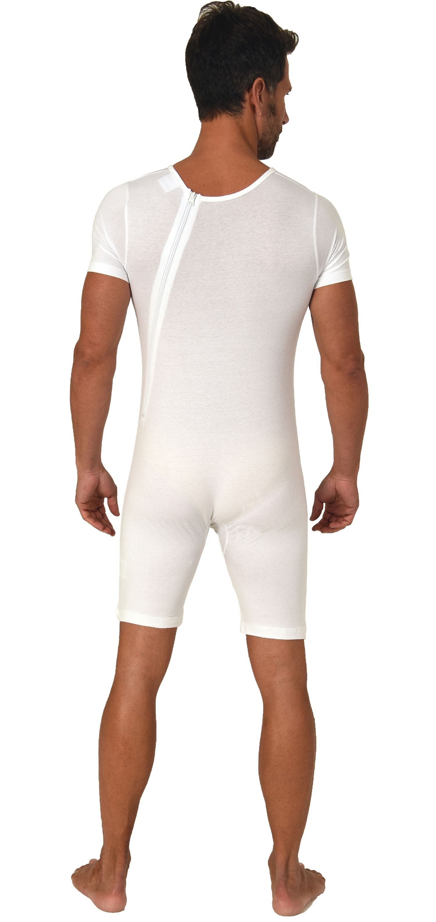 Normann Pyjama Pflegebody kurzarm UNISEX mit diagonalem Reißverschluss am Rücken – Bild 4 von 4