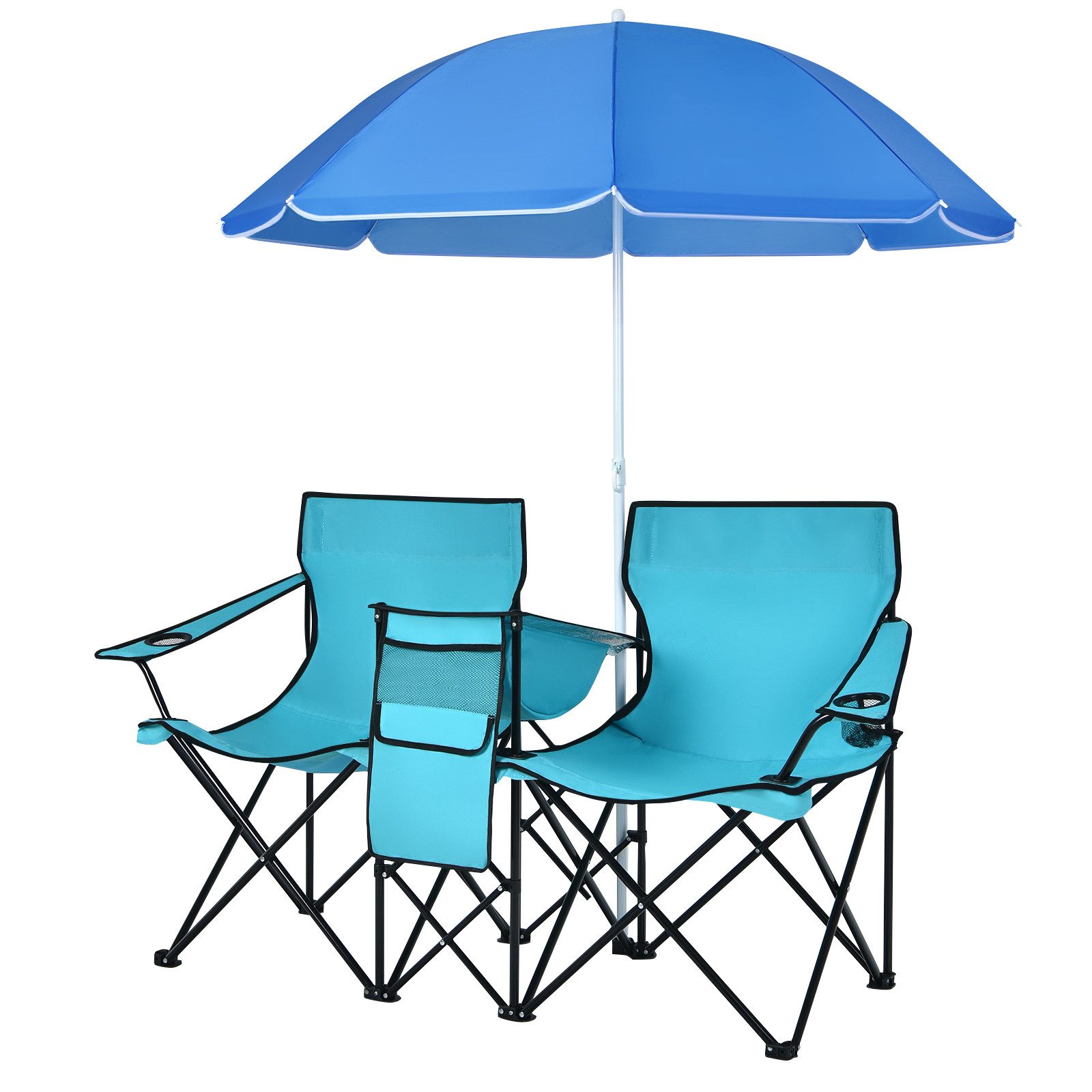 COSTWAY Campingstuhl, mit Sonnenschirm, Getränkehalter & günstig online kaufen