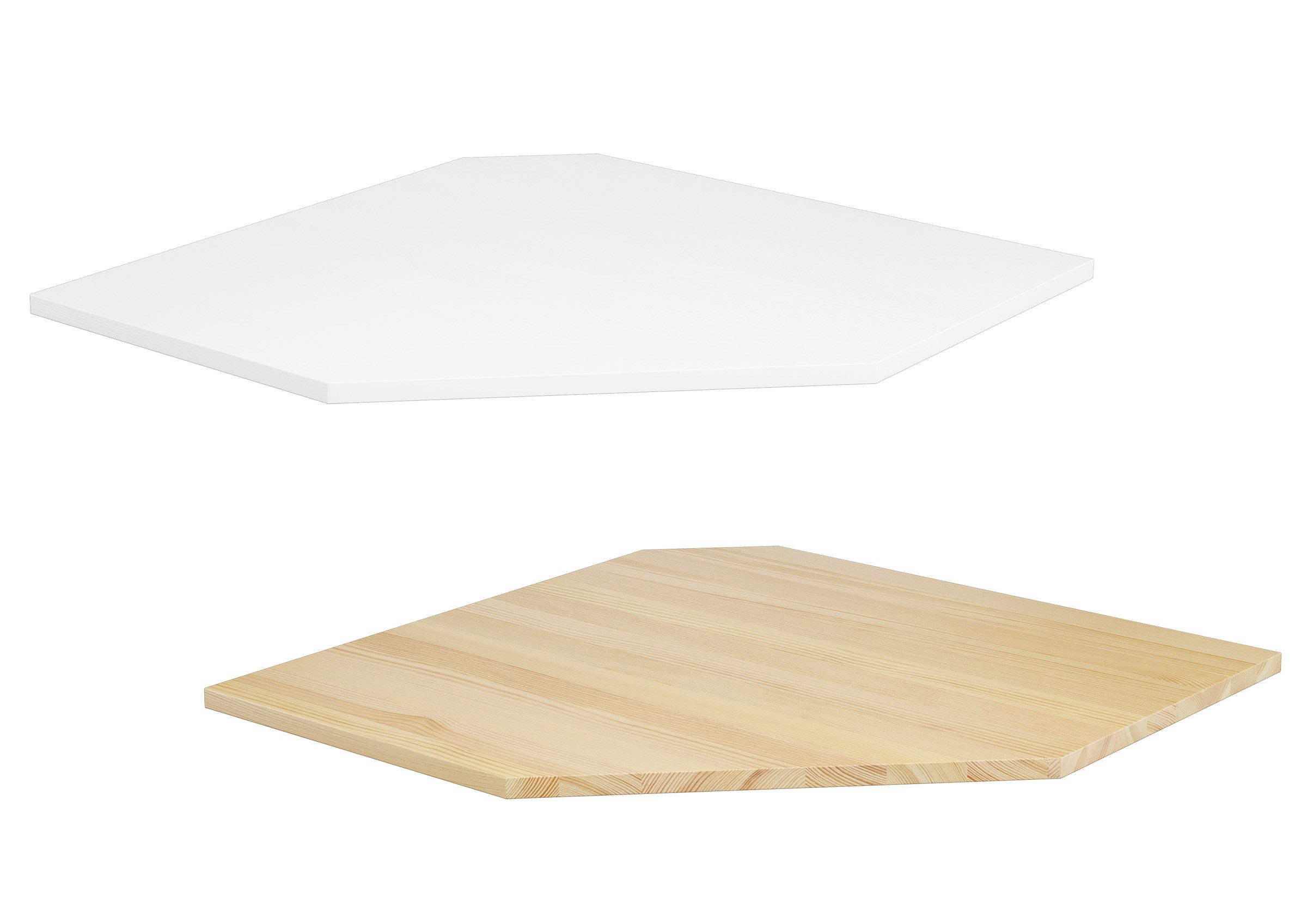 ERST-HOLZ Hochbett Schreibtischplatte für Hochbetten Kiefer Natur oder Weiß lackiert Kieferfarblos lackiert