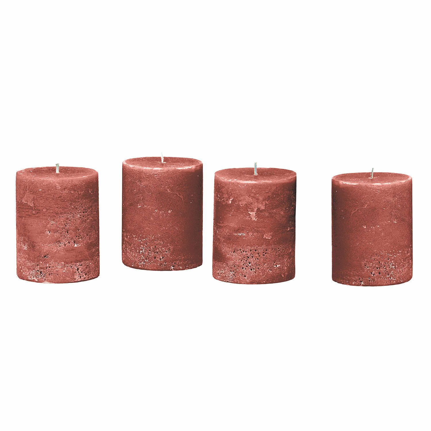Mirabeau Stumpenkerze Kerze 4er Set Virrans rostrot (4er Set, 4er Set), none