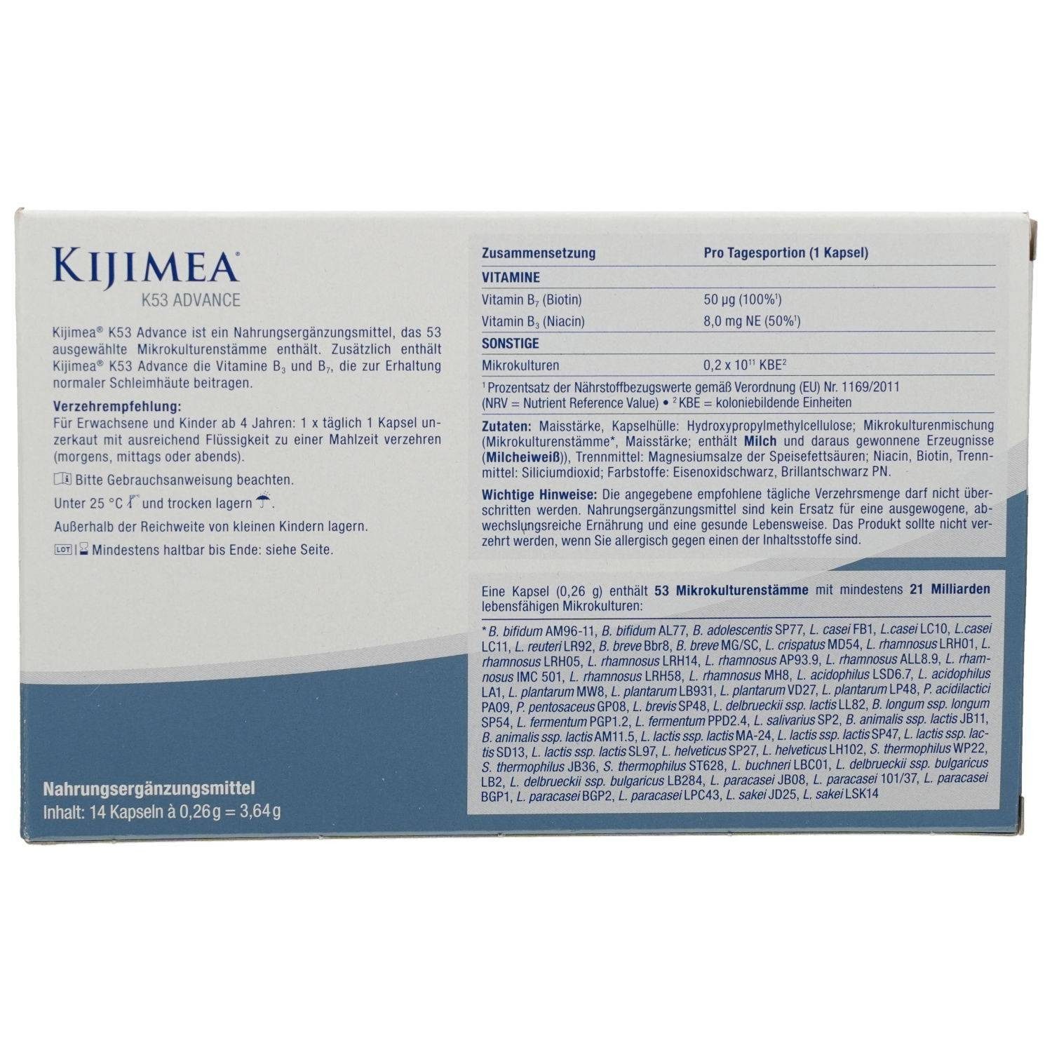 KIJIMEA KIJIMEA K53 Advance Kapseln 14St Kapslen