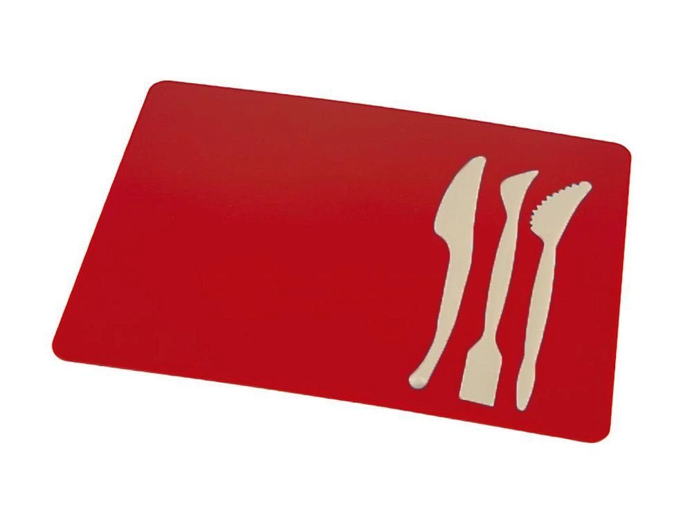 Bastelkartonpapier Bastelunterlage A4 mit 3-teiligen Spachtel-Set Farbe: rot