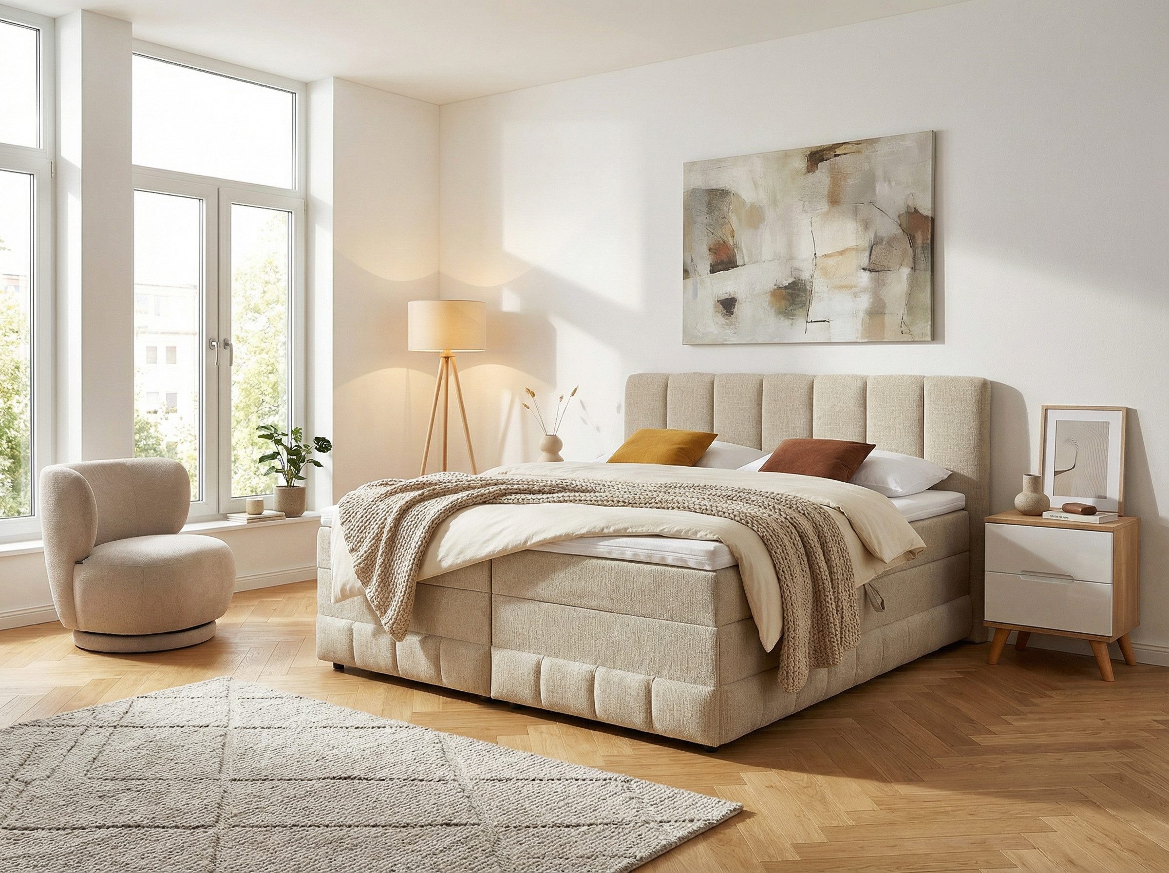 Boxbett Likely inkl. Bettkasten, Liegefläche 180x200 cm, in Boxspring-Optik
