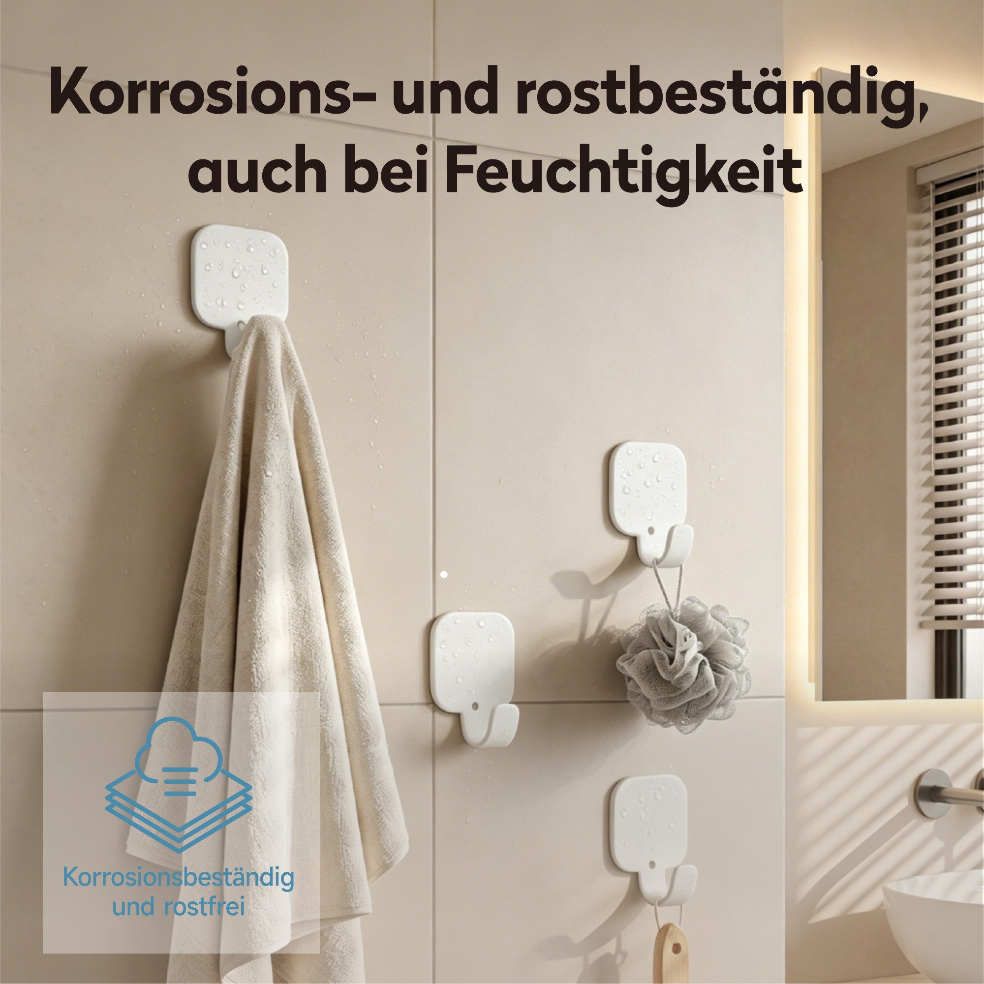 doporro Wandhaken Klebehaken Wandhaken ohne Bohren 4 Stück aus Aluminium Stalo-15, aus Aluminium