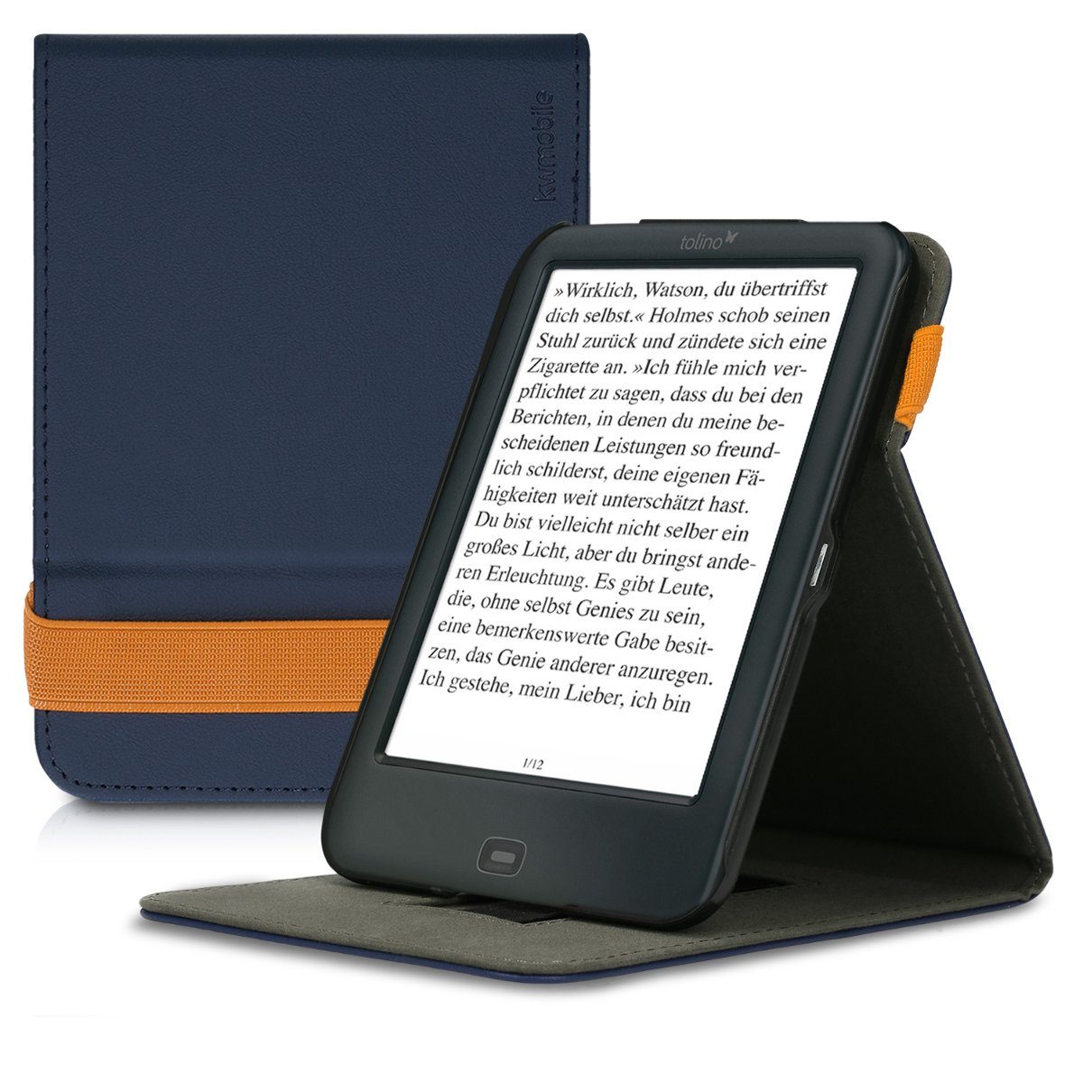 K&mobile Flip Hülle Für Tolino Shine 3 – Mit Handschlaufe & Smartcover-Funktion, Kunstleder, Schwarz