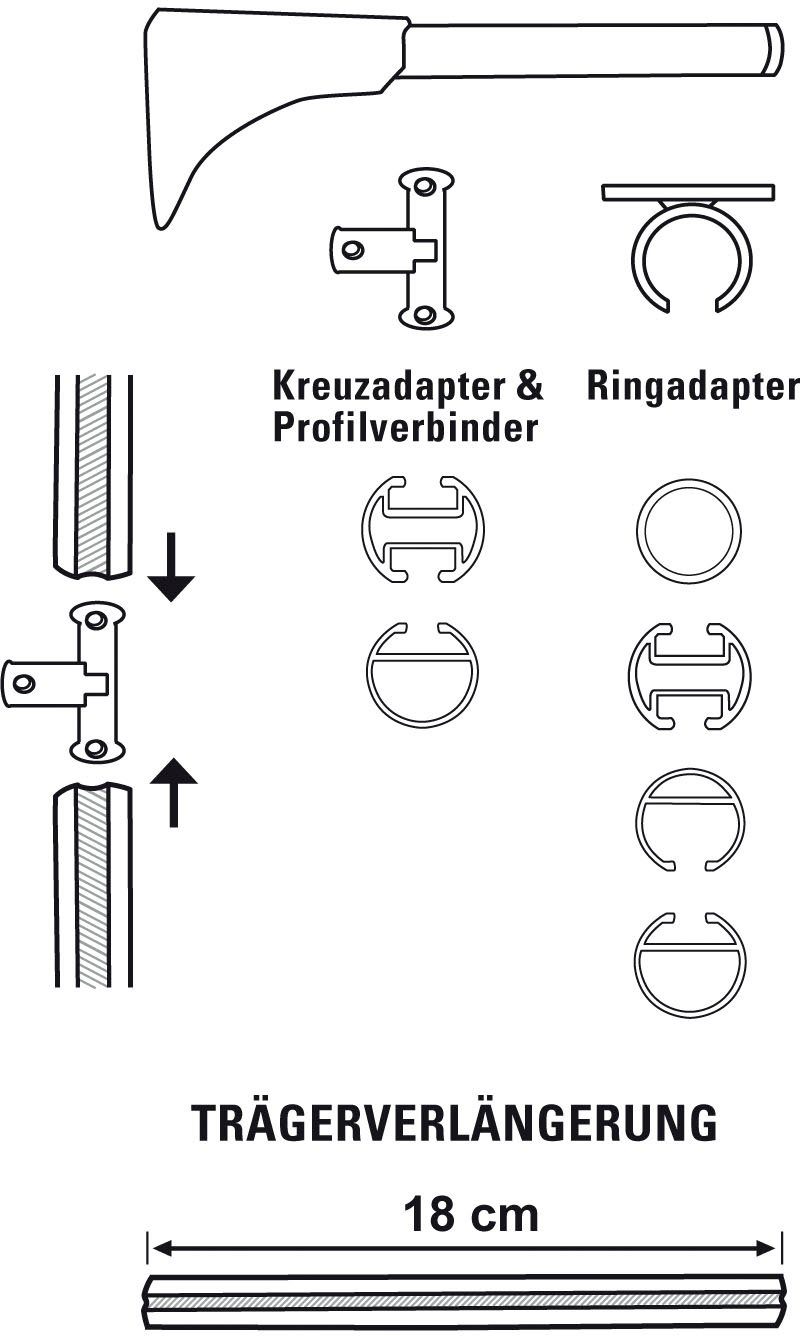 Träger Universal Wandträger Serie GARDINIA, (1-St), für 20 bronzefarben Ø mm Chicago Einzelprogramm Gardinenstangen