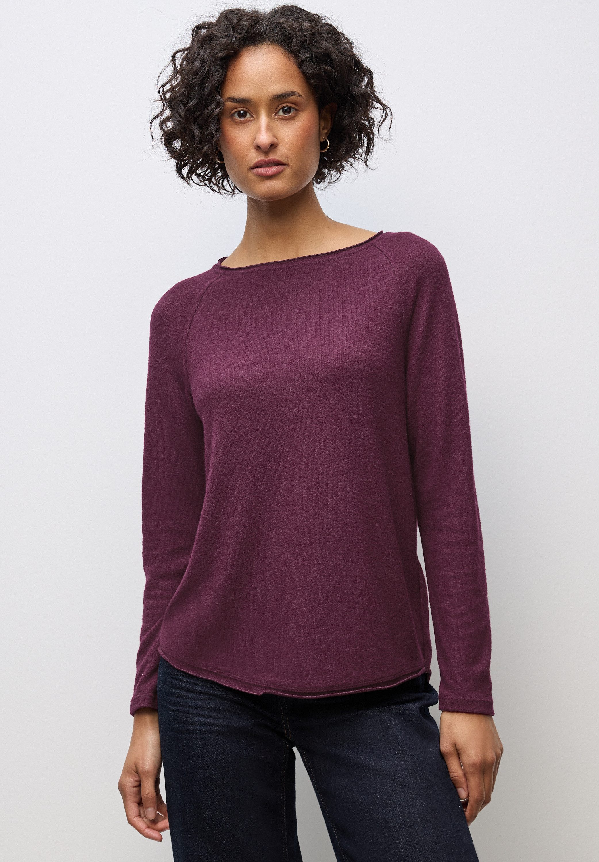 STREET ONE Langarmshirt aus softem Materialmix