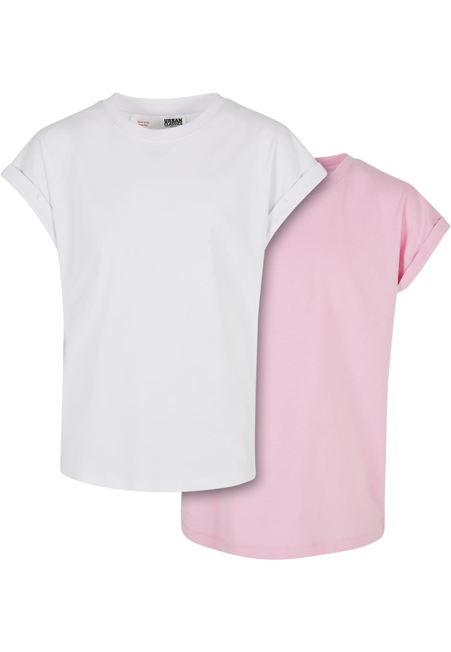 URBAN CLASSICS Kurzarmshirt Organic Shoulder 2- Girls Kinder Tee Extended (1-tlg) Pack