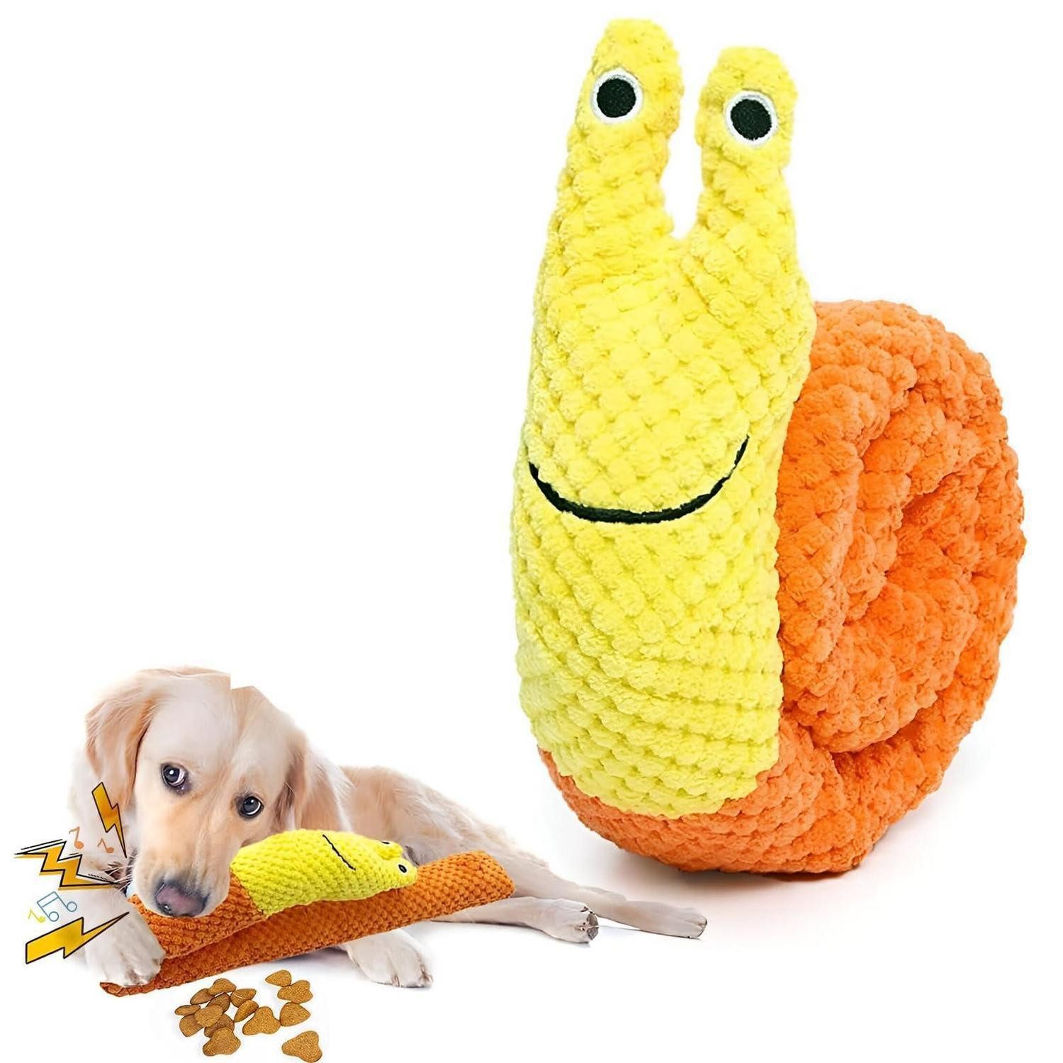 LuxusKollektion Tier-Intelligenzspielzeug Intelligenzspielzeug Hund Anti Stress Quietsch Orange Gelb, Textil, (1-tlg)