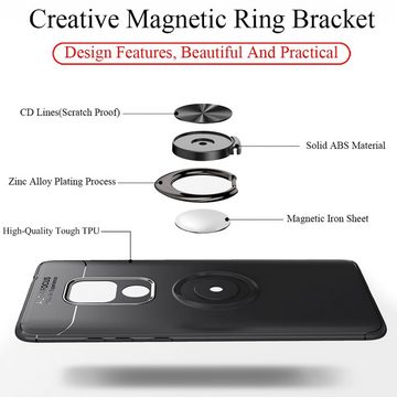 Nalia Smartphone-Hülle Huawei Mate 20X, Matte Silikon Hülle mit Ring / Drehbarer Fingerhalter / Standfunktion
