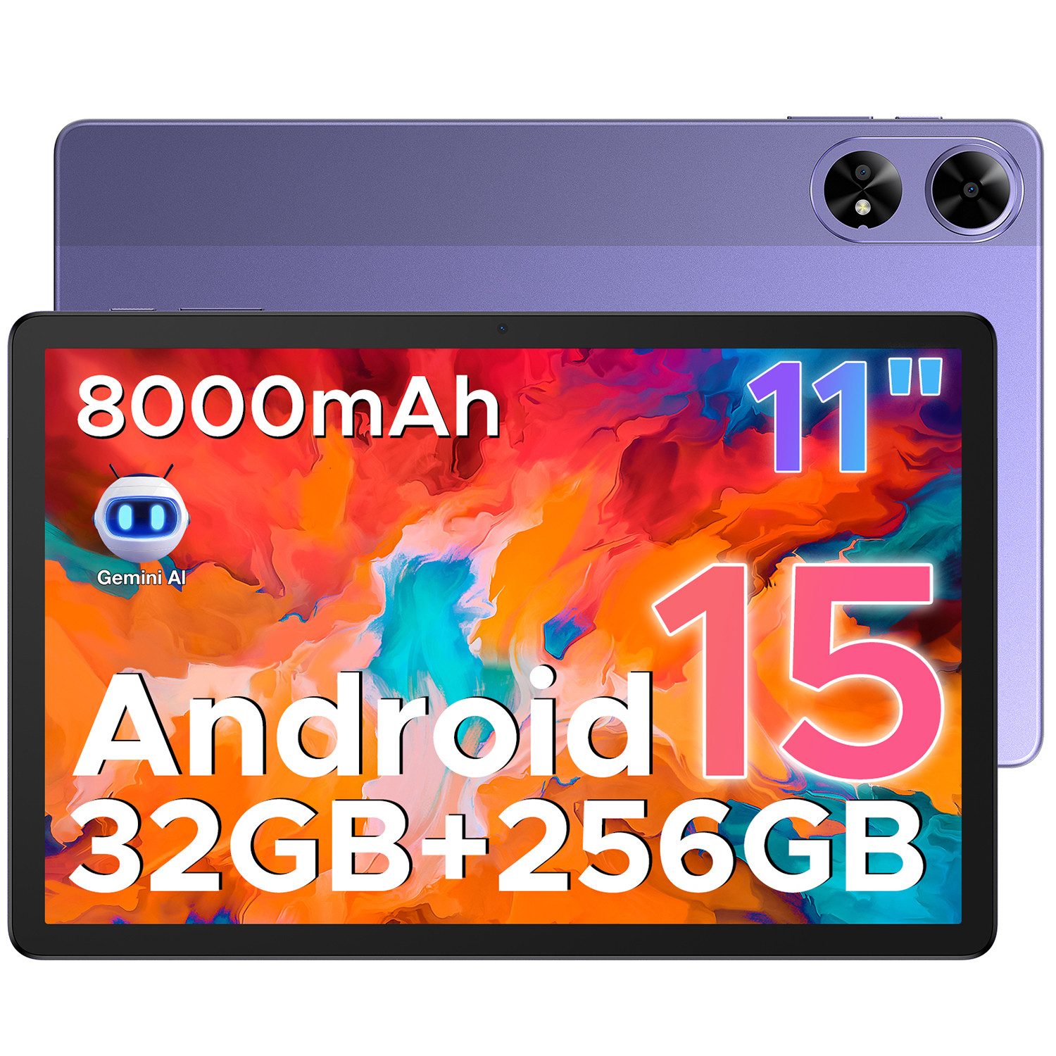 DOOGEE TAB G6+ 8GB+256GB(2TB Extern), Android 15/ 16 AI Tablet (11", 256 GB, Android 15, 4G LTE, Dual-SIM 4G LTE Tablet WiFi, 13MP AI-Kamera, Dual-Lautsprecher)