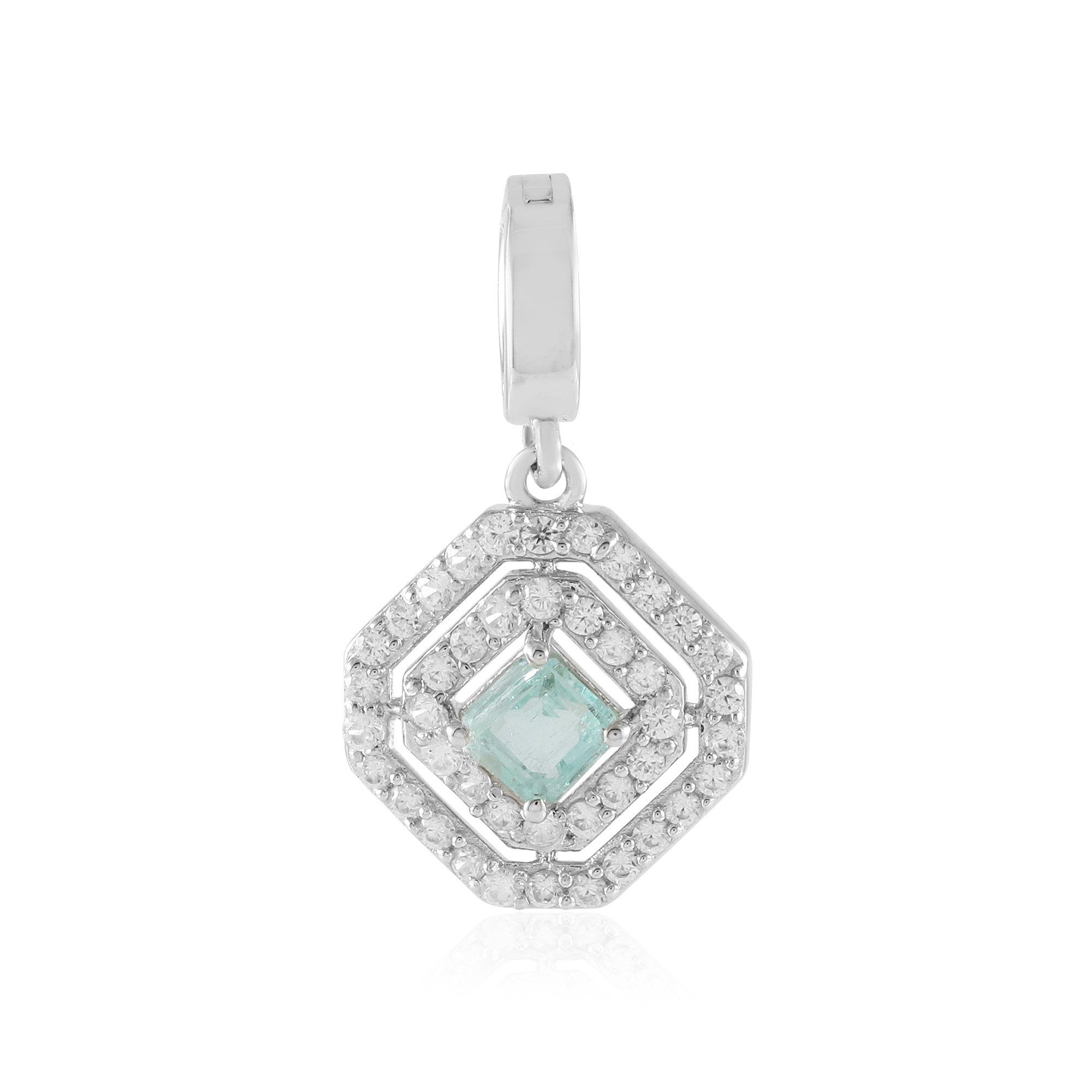 Cavill Kettenanhänger Paraiba Smaragd Silber Anhänger, Nigeria, 0,863 ct (1-tlg)