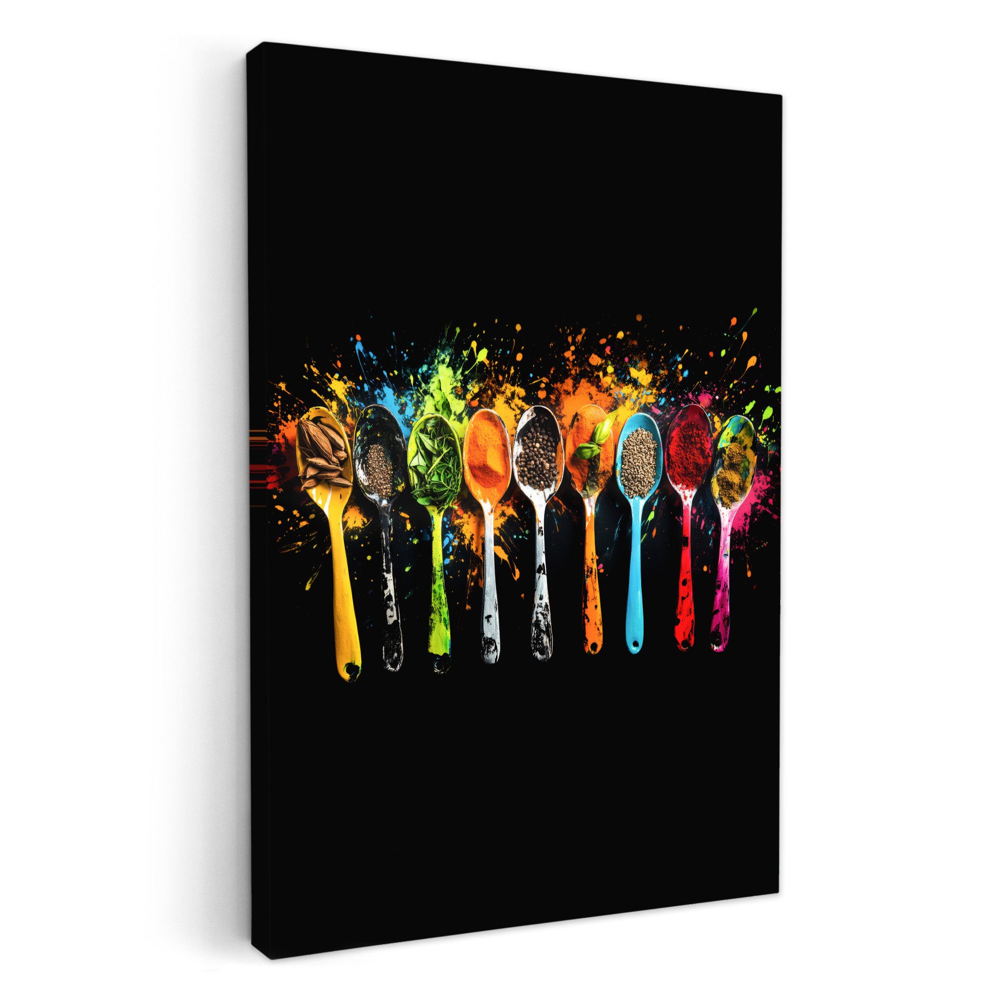 OneMillionCanvasses® Leinwandbild Löffel - Gewürze - Modern - Graffiti - Fa günstig online kaufen