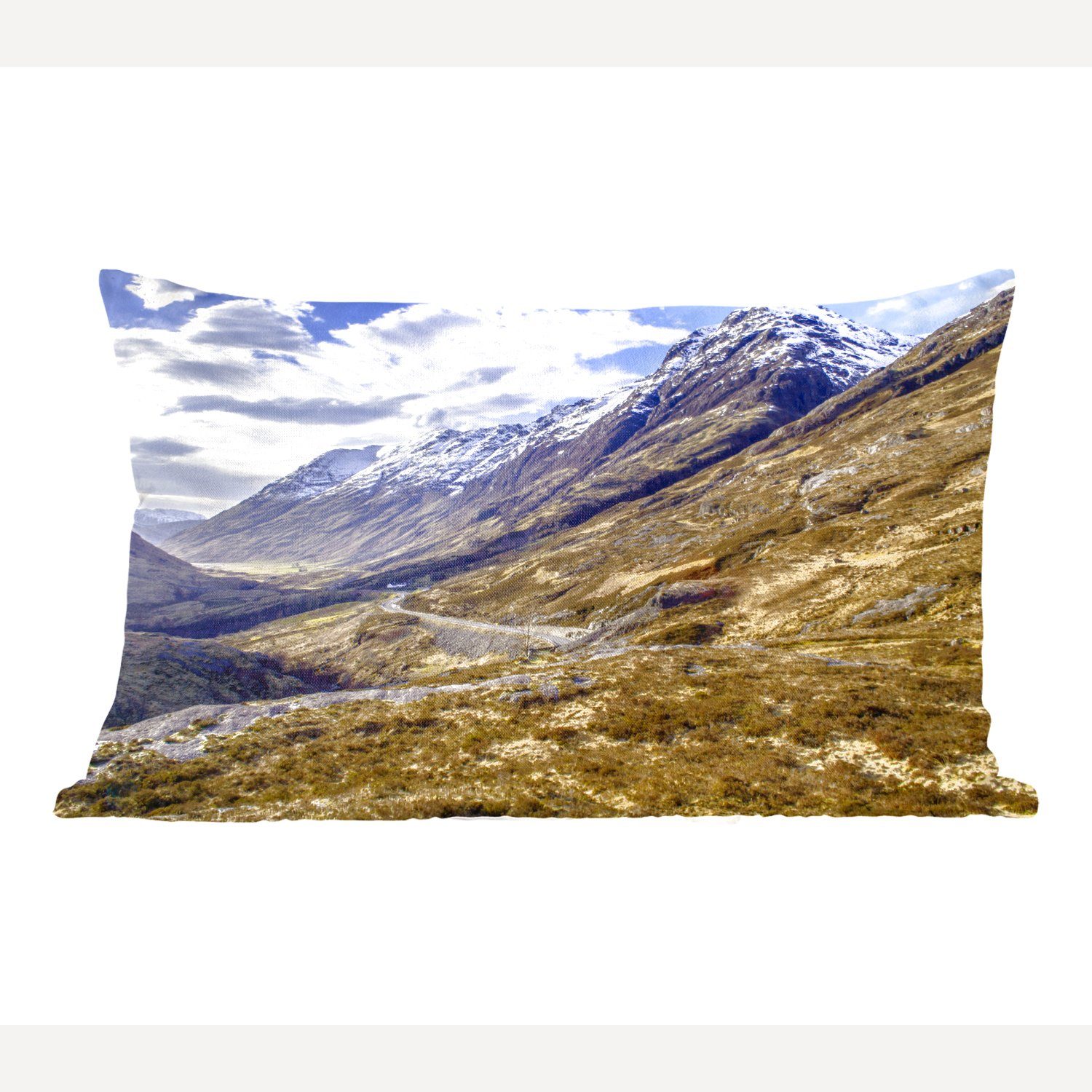 MuchoWow Dekokissen Ben Nevis im Winter mit schönen Wolken in Schottland, Wohzimmer Dekoration, Zierkissen, Dekokissen mit Füllung, Schlafzimmer