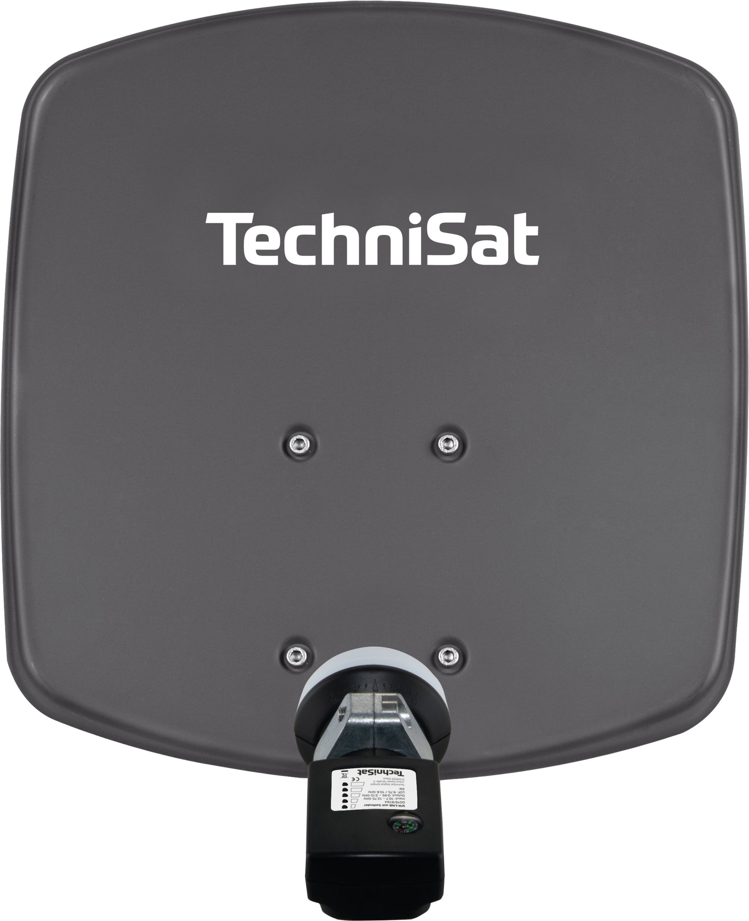 TechniSat DIGIDISH 33 mit Satfinder V/H-LNB Sat-Spiegel (33 cm, Aluminium, Single-LNB mit Satfinder, für 1 Teilnehmer, inkl. Wandhalterung)