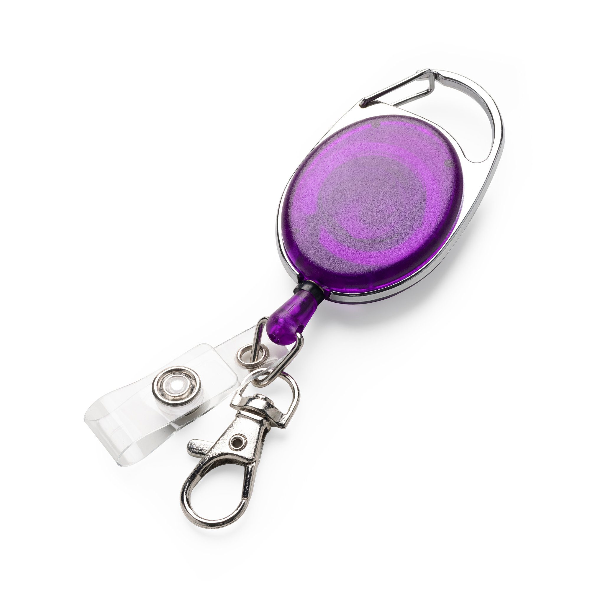 kwmobile Schlüsselanhänger Schlüssel Jojo Ausweis Kartenhalter Schlüsselanhänger ausziehbar Violett Clip