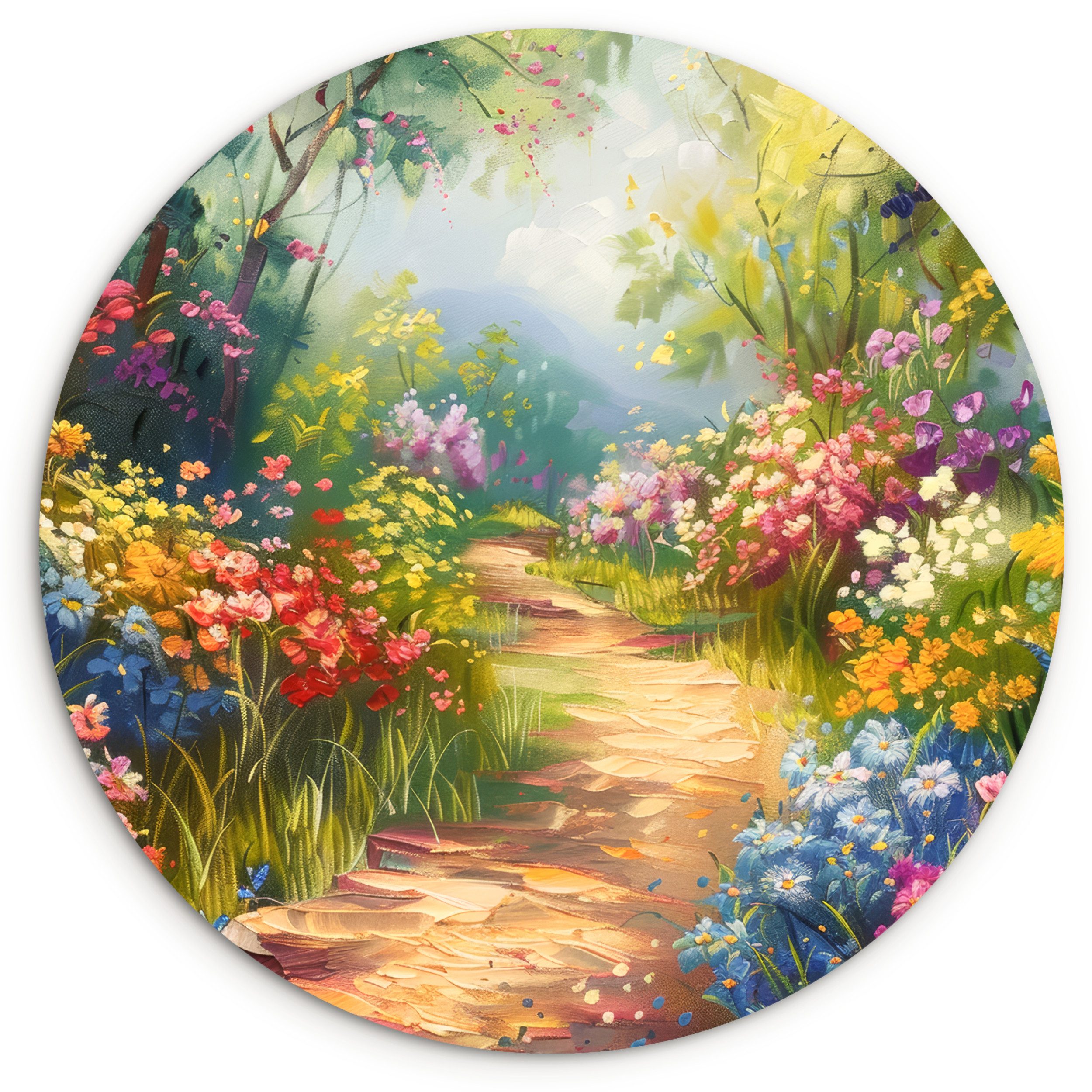 MuchoWow Gemälde Natur - Landschaft - Blumen - Farbenfroh, Fotodruck (1 St) günstig online kaufen