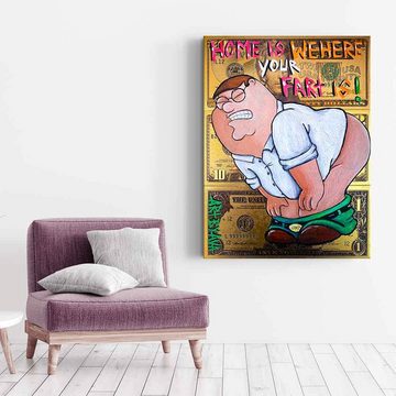 DOTCOMCANVAS® Leinwandbild Farting Peter, Leinwandbild Farting Peter Griffin Family Guy Comic Cartoon WC Klo Bad