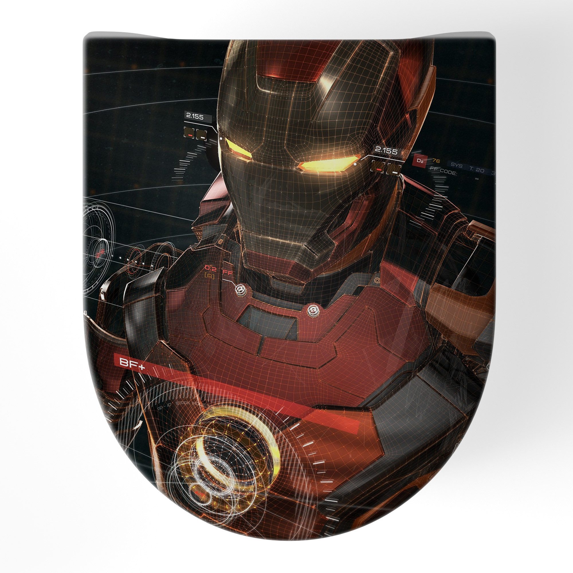 DEQORI WC-Sitz 'Legendäre Iron Man Anzug', WC Toilettensitz bedruckt Klobrille Toilettendeckel Motiv WC-Brille