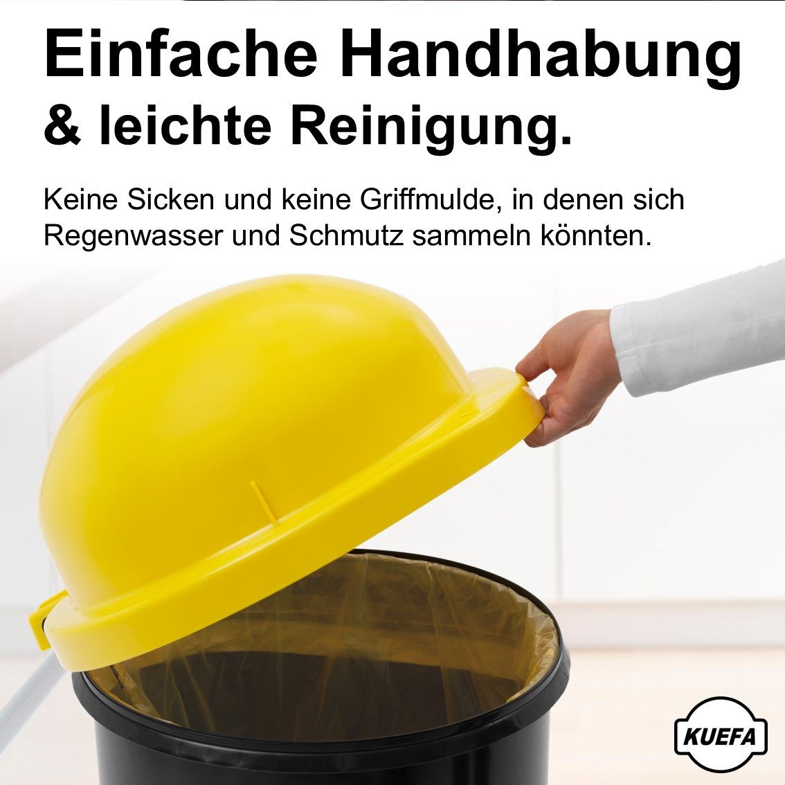 KUEFA Müllsackständer HD 60L Mülleimer Gelben Sack, inkl. Klemm-Ring, UV-beständig, Robust, 60 Liter – Bild 4 von 5