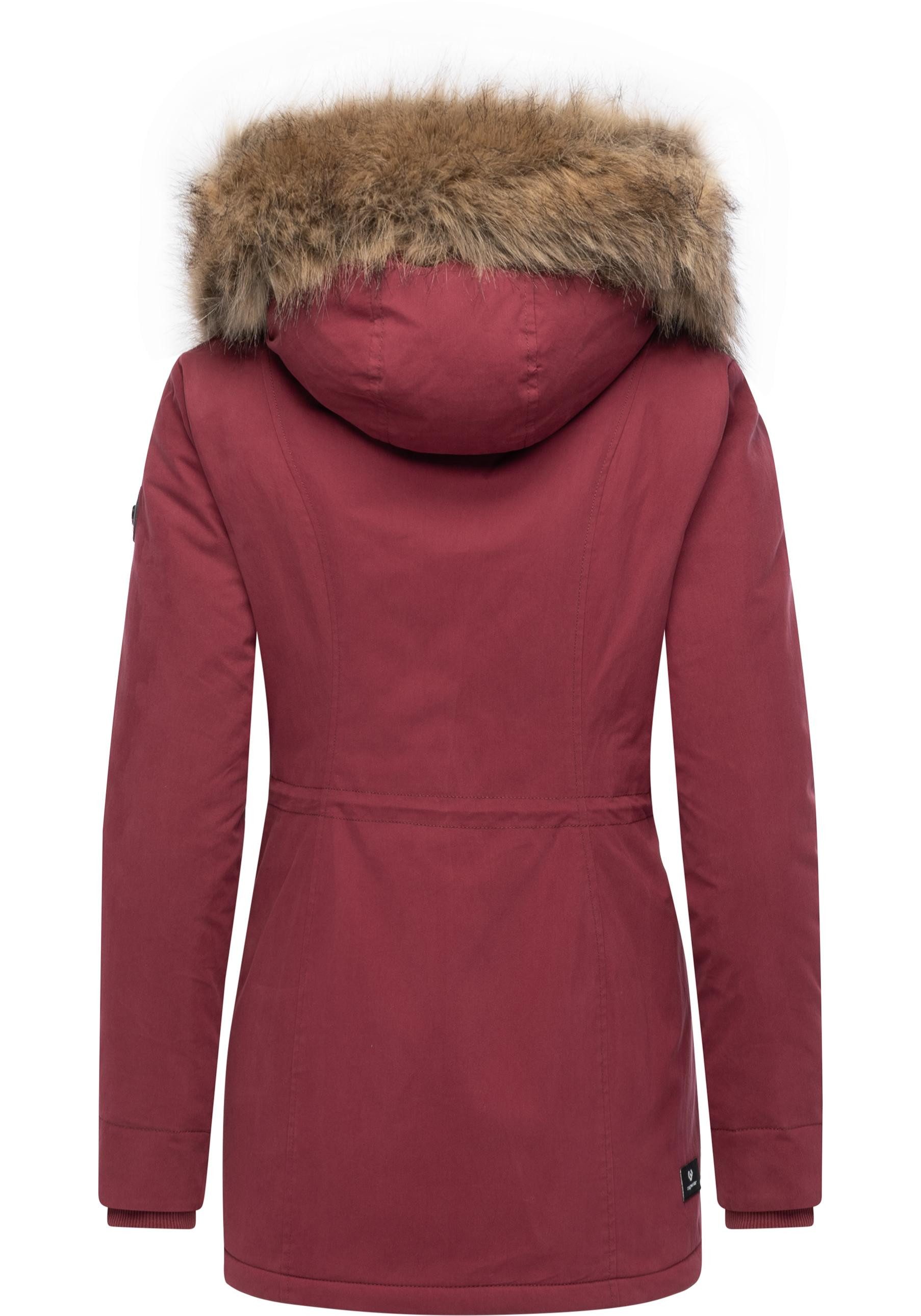 Ragwear Kurzmantel Monadetta Warm Kurzer Wintermantel mit Kunstfellbesatz – Bild 3 von 5