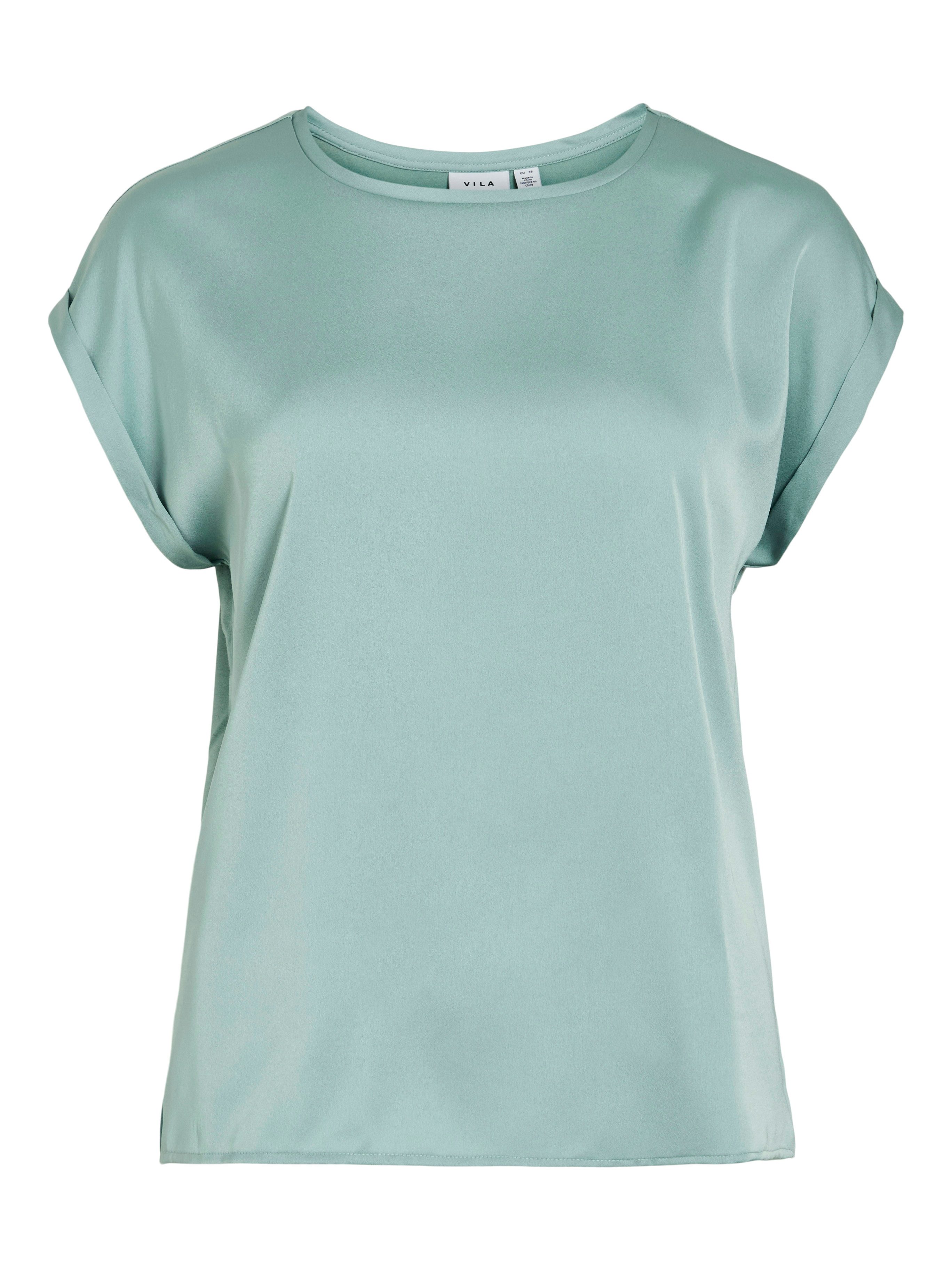Vila Kurzarmshirt VIELLETTE S/S SATIN TOP - NOOS Satin Optik günstig online kaufen
