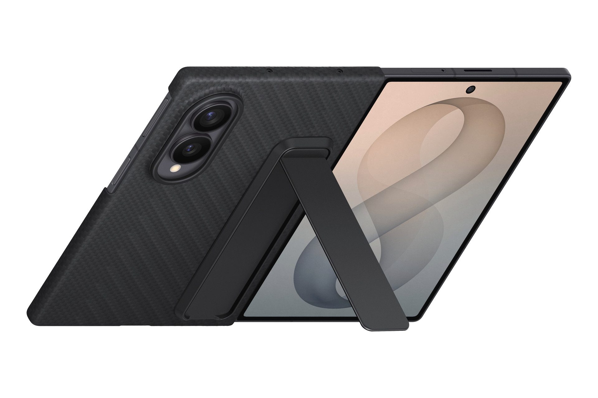 Samsung Smartphone-Hülle Carbon Standing Case für Galaxy Fold8, Backcover, Schutzhülle, Handyschutzhülle, Case, Schutzcase, stoßfest – Bild 4 von 5