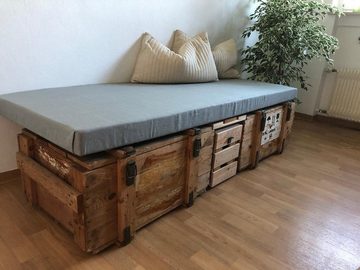 Kistenkolli Altes Land Allzweckkiste Munitionskiste Natur groß Munitionsbehälter Möbelgestell Bett Couch