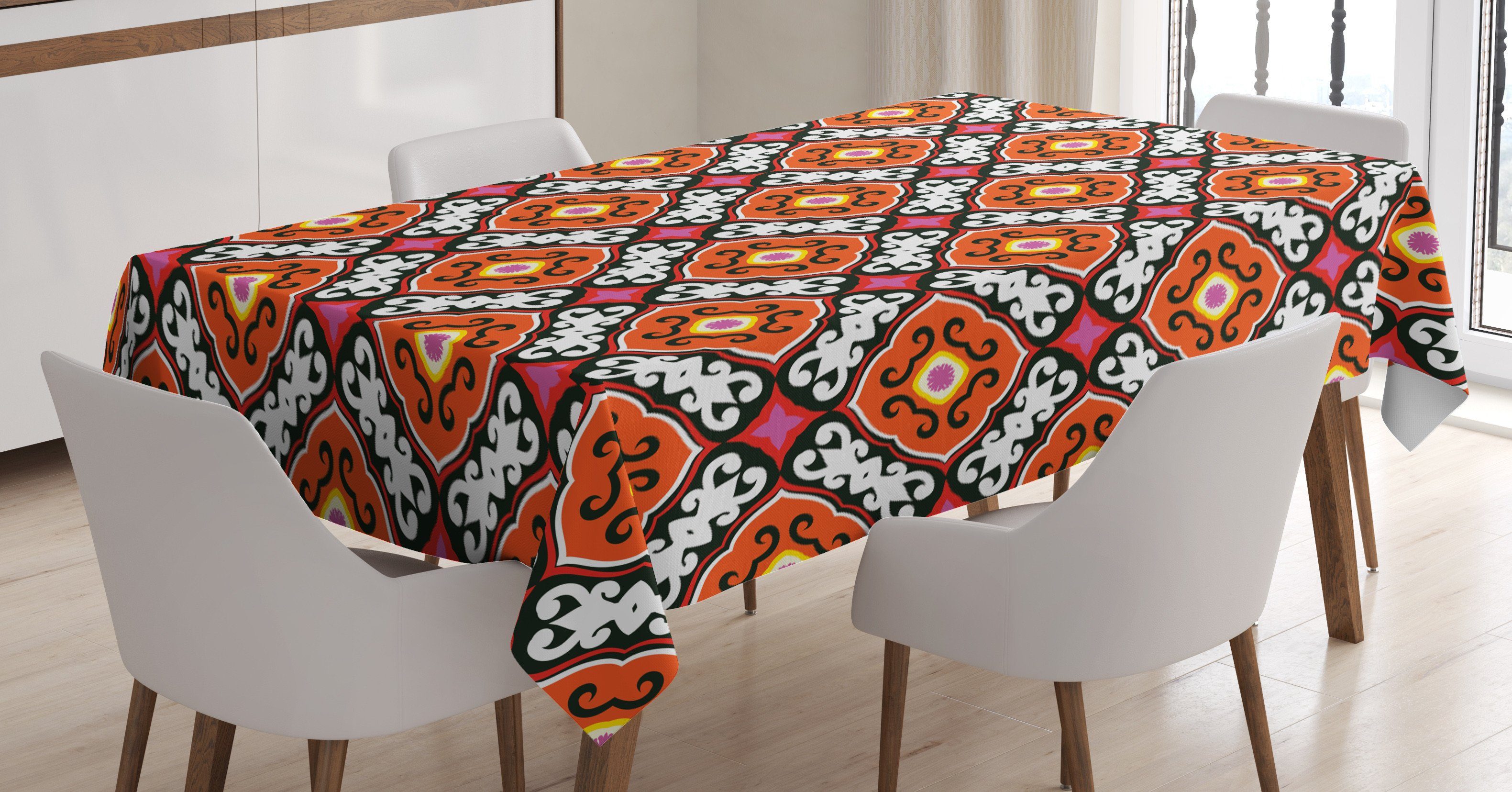 Abakuhaus Tischdecke Farbfest Waschbar Für den Außen Bereich geeignet Klare Farben, Türkisch-Muster Bold Floral