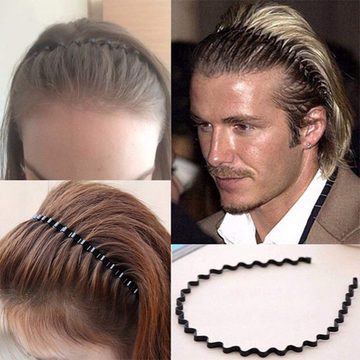 Lubgitsr Haarband 8 Stück Haarreifen Unisex Metall Haarband, Haarreifen,Schwarz, 8-tlg.