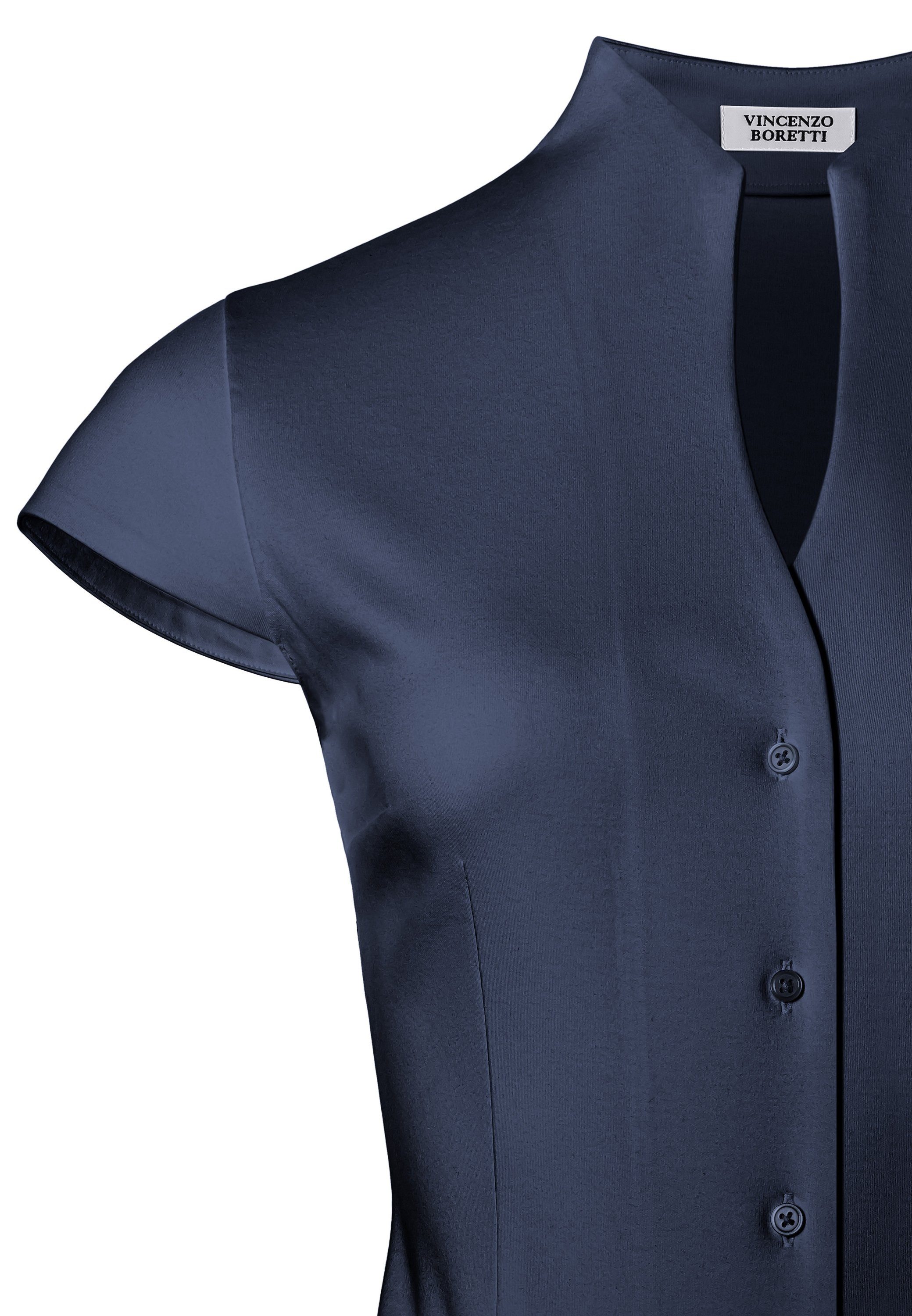 Vincenzo Boretti Klassische Bluse leicht tailliert Jersey Kelchkragen Kurza günstig online kaufen