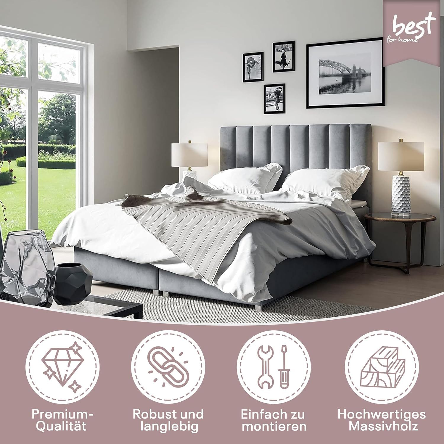 Best for Home Boxspringbett mit Bettkasten Trinity K-10 Bonellfederkern mit günstig online kaufen