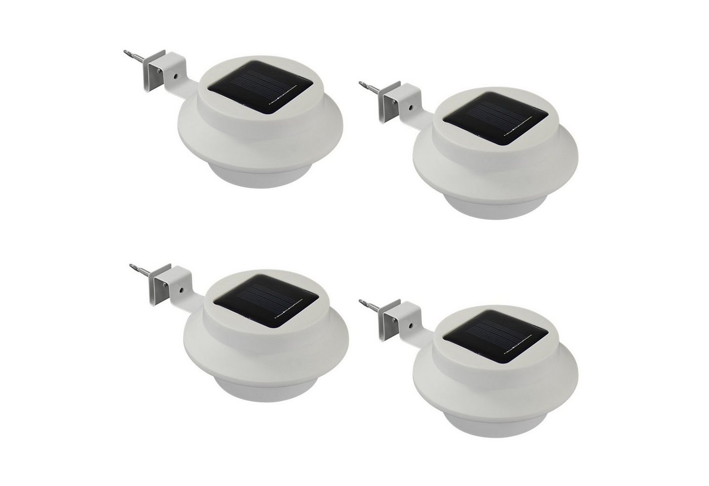 HAC24 LED Dachrinnenleuchte 4x Dachrinnenlampe Dachrinnen Lampe Licht Regenrinne Solarlampe, LED fest integriert, Kaltweiß, 3 LEDs Kaltweiß inkl. Befestigungsmaterial