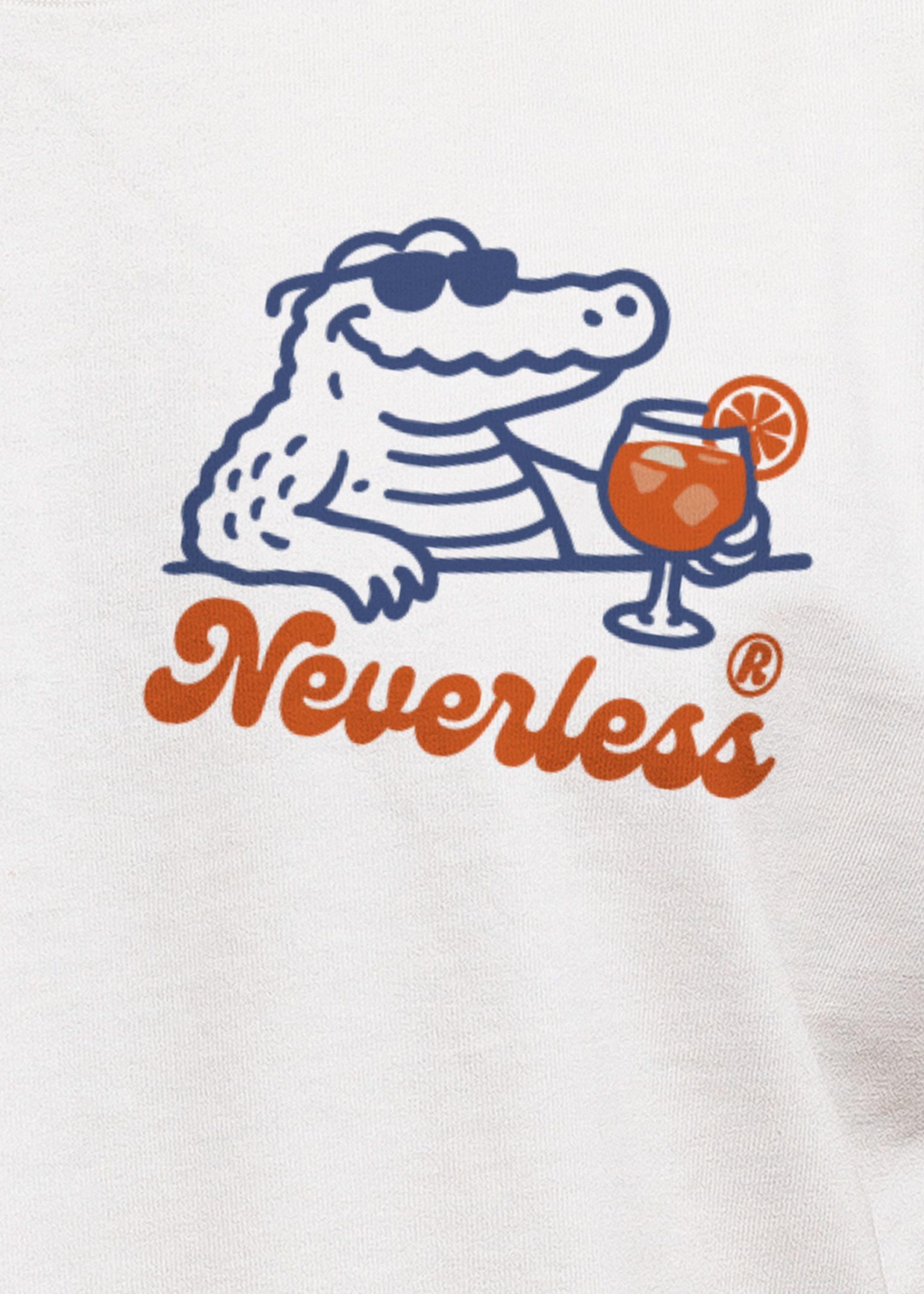 Neverless Print-Shirt Herren T-Shirt Backprint Spritzing the day away Alligator Retro mit Print