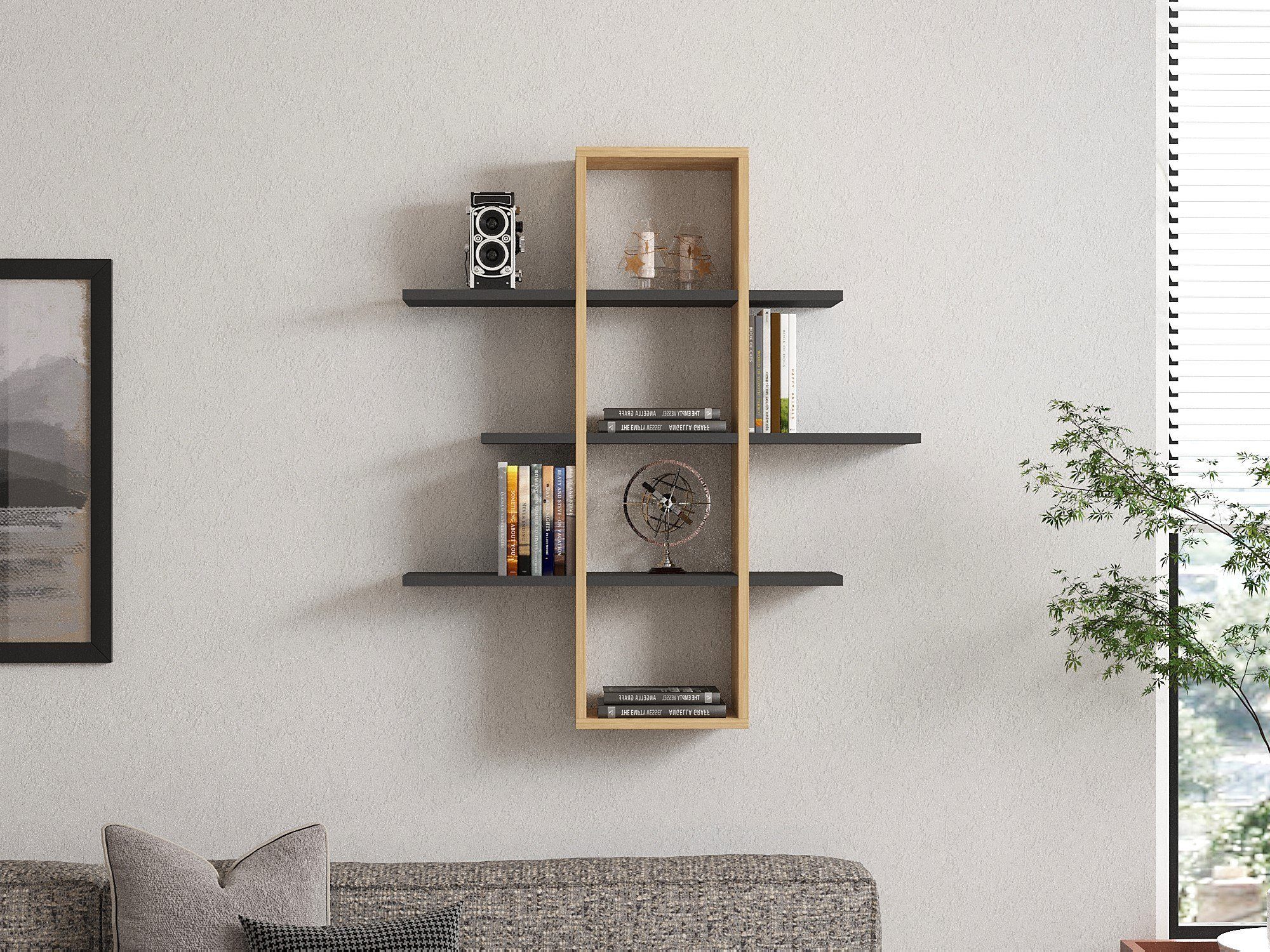 Skye Decor Wandregal 100% MELAMINE COATED PARTICLE BOARD, 101 cm x 19,6 cm x 96 cm Q1640