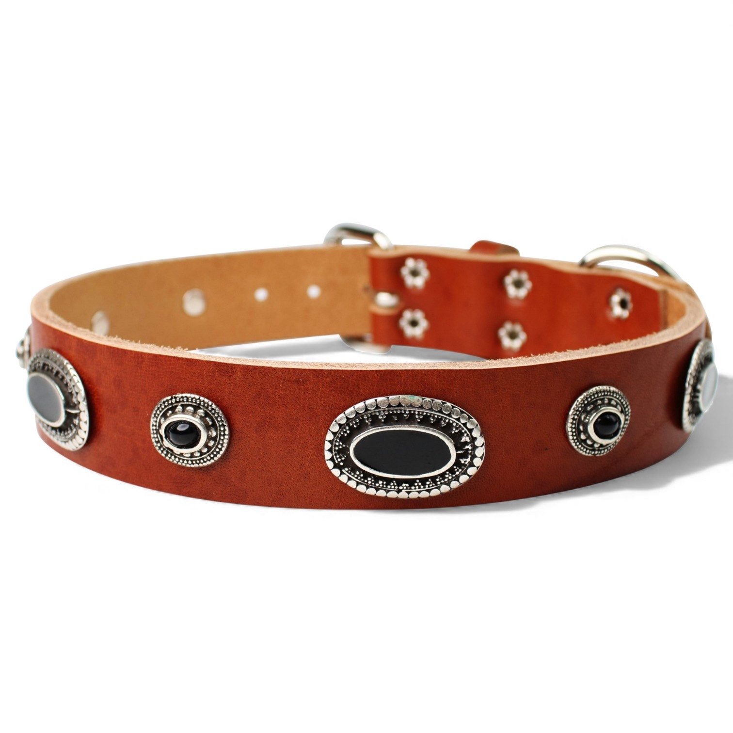 FRONHOFER Hunde-Halsband 18862, Ökoleder, Vollrindleder vom Büffel, Hundehalsband, bruchsichere Schnalle