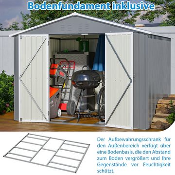 Thanaddo Gartenhaus Metall Gerätehaus Geräteschuppen Inkl. Metallfundament, (Mehr Leben im Garten), inkl. Fundament aus Metall (ohne Boden)