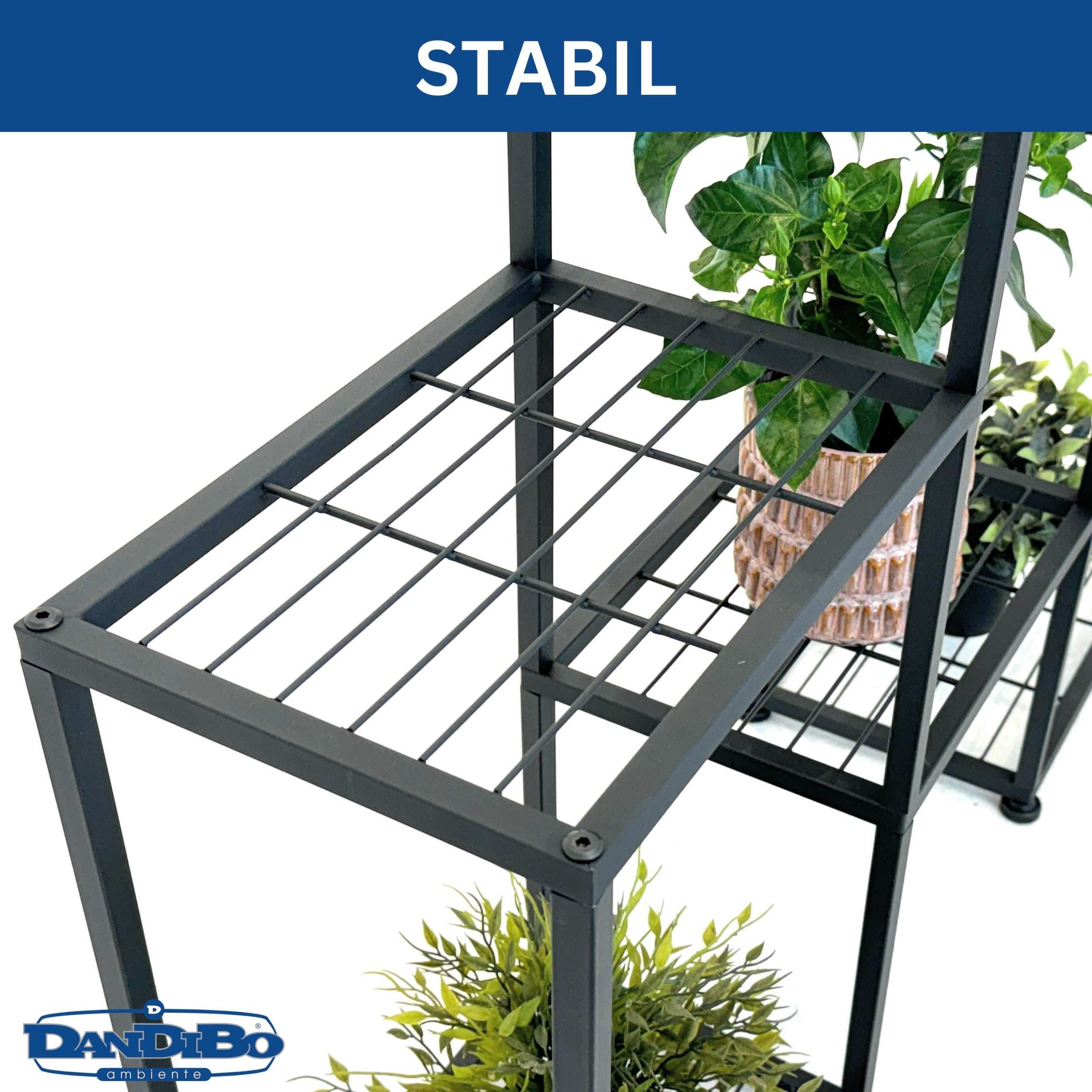 DanDiBo Pflanzentreppe Wohnzimmer Metall Schwarz 6 Ebenen 96578 Blumenregal Blumentreppe (Pflanzenregal Innen), Blumenständer Blumensäule Design Pflanzenhocker