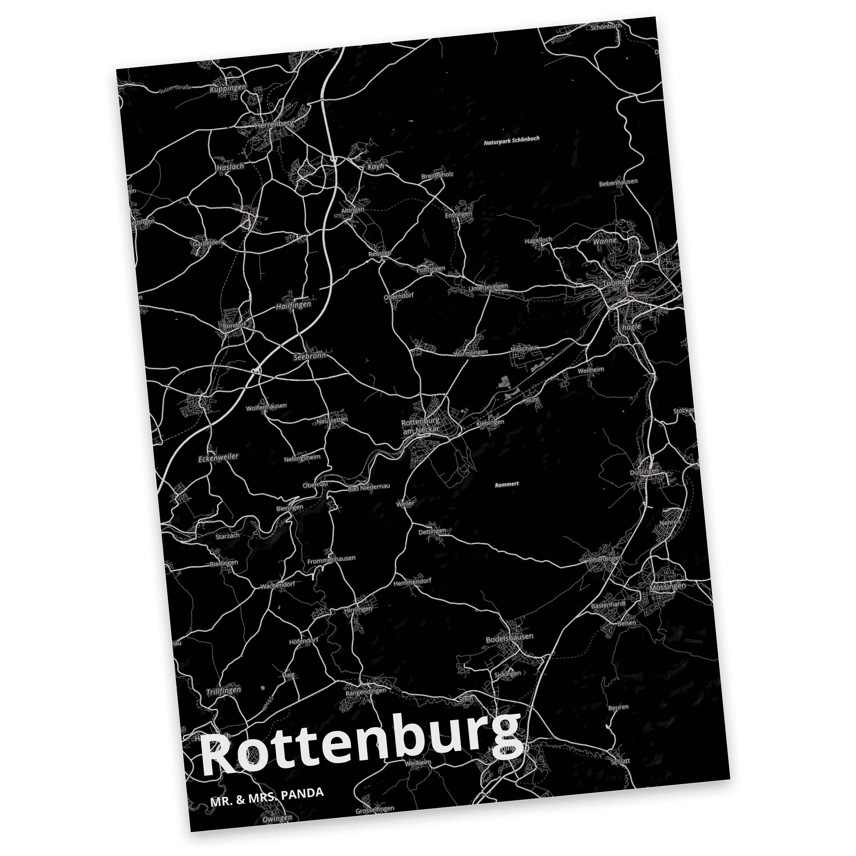 Mr. & Mrs. Panda Postkarte Rottenburg - Geschenk, Ansichtskarte, Geschenkkarte, Karte, Stadt Dor