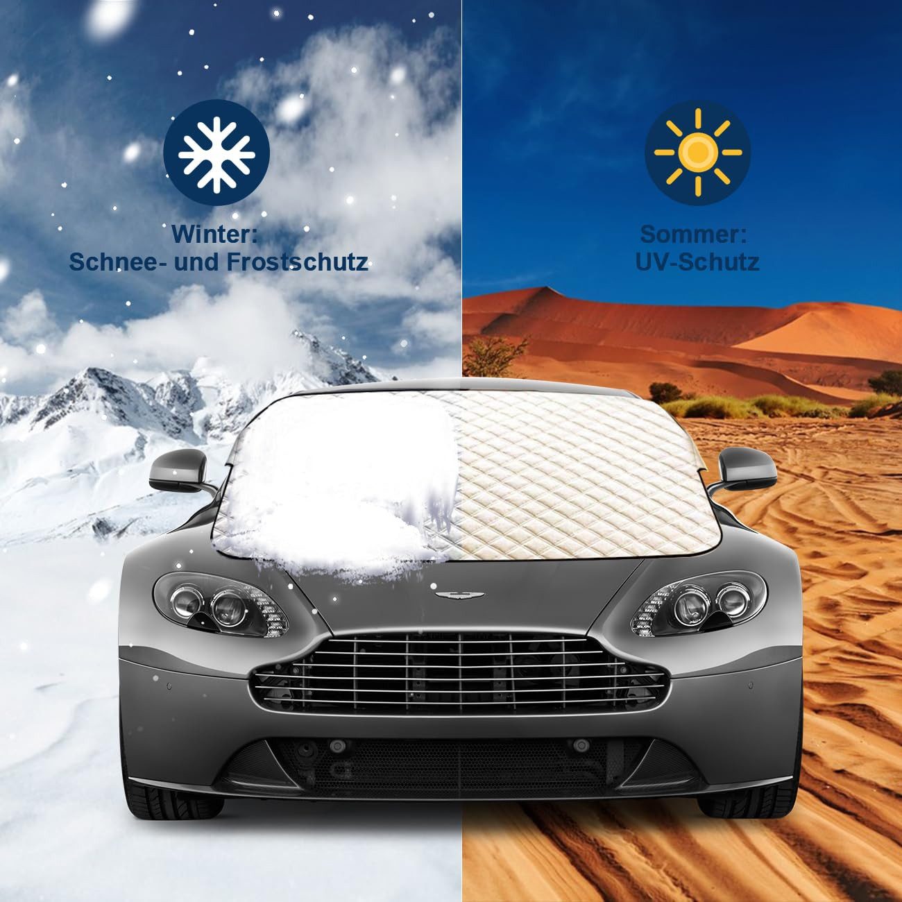 YI Frontscheibenabdeckung Scheibenabdeckung AUTO Frontscheibenabdeckung Winter Frostschutz, (1-St)