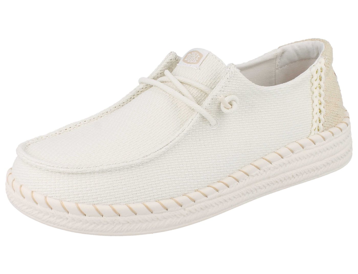 Hey Dude HEY DUDE Wendy Espadrille Damen Schlupfsneaker weiß Textil - Größe: Slipper Wechselfußbett