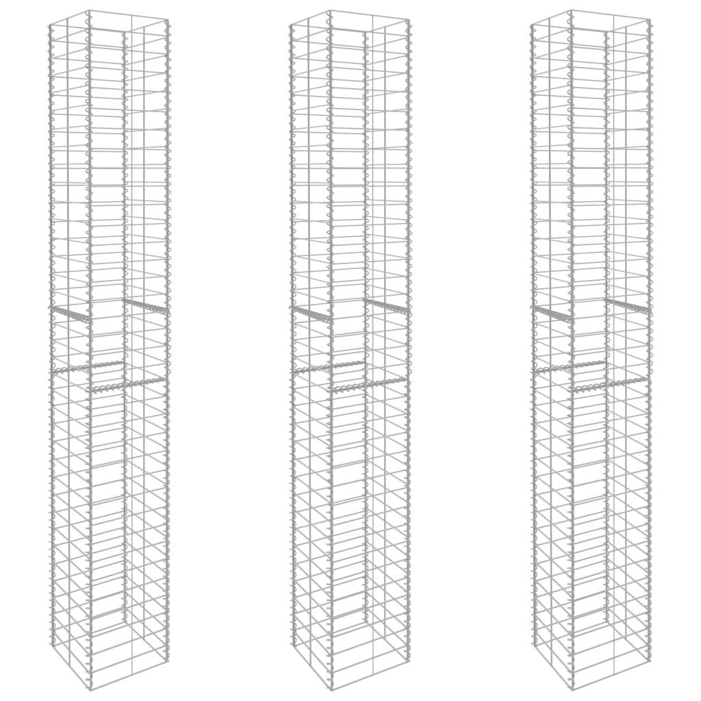vidaXL Gartenzaun Gabionenkörbe 3 Stk. Verzinkter günstig online kaufen