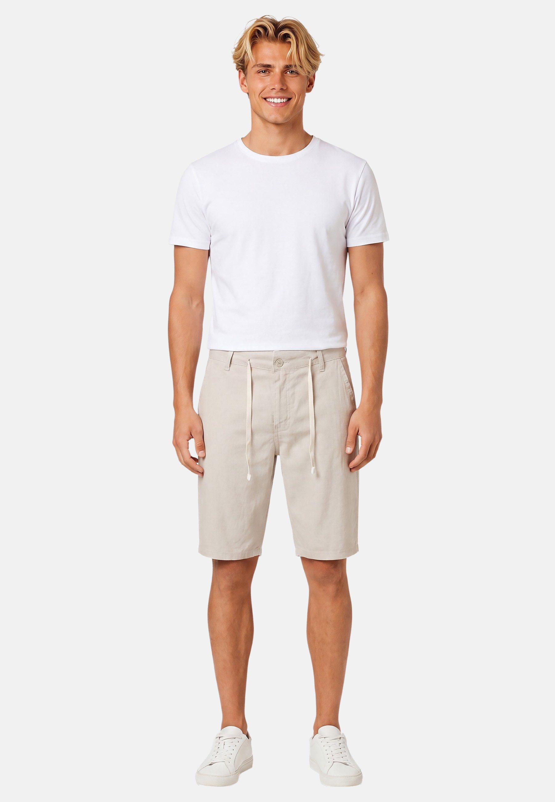 Shorts Herren in Leinen-Optik – Sommerhose aus Baumwolle