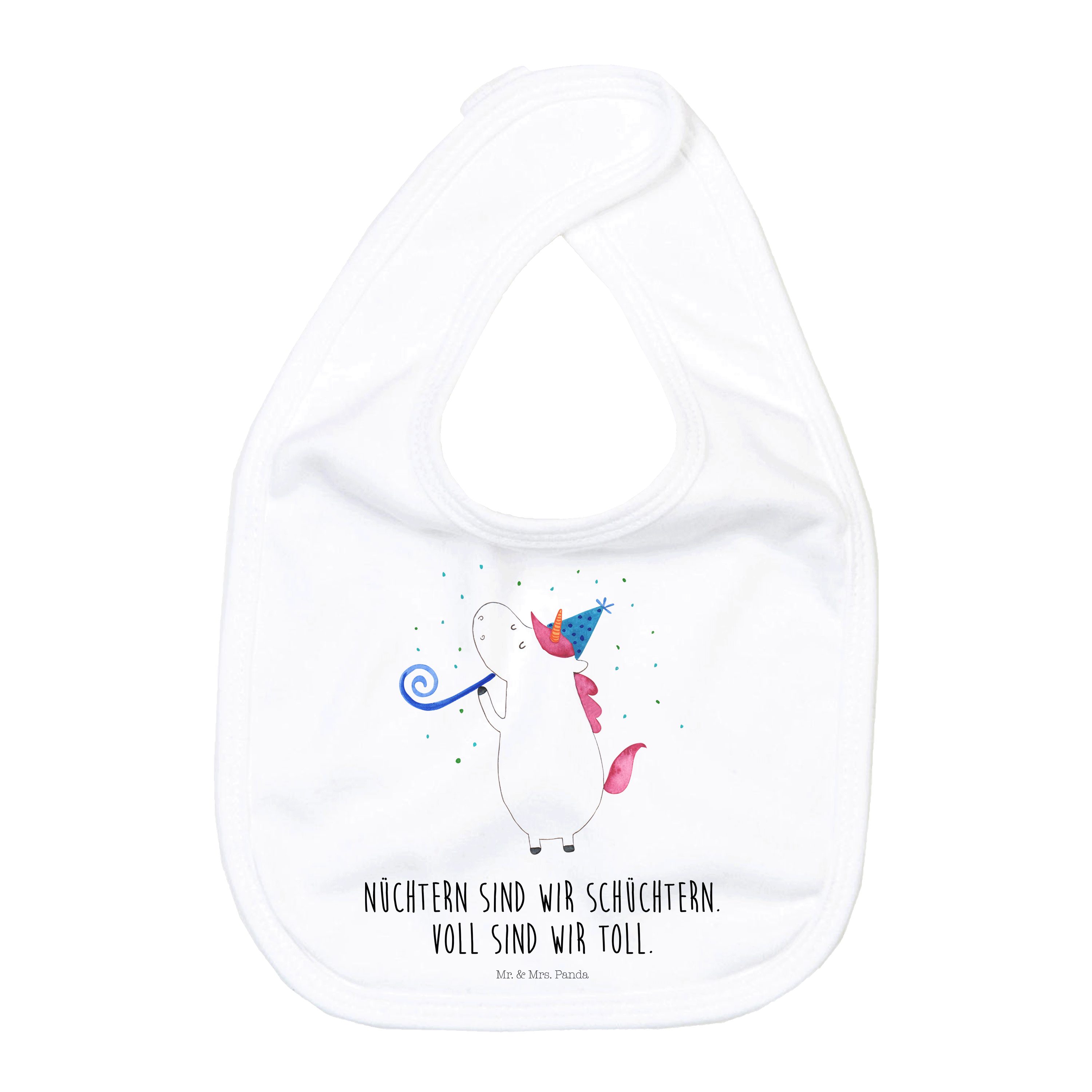 Tragetuch Einhorn Party - Weiß - Geschenk, Baby, Baby Lätzchen, Baby Spucktuch